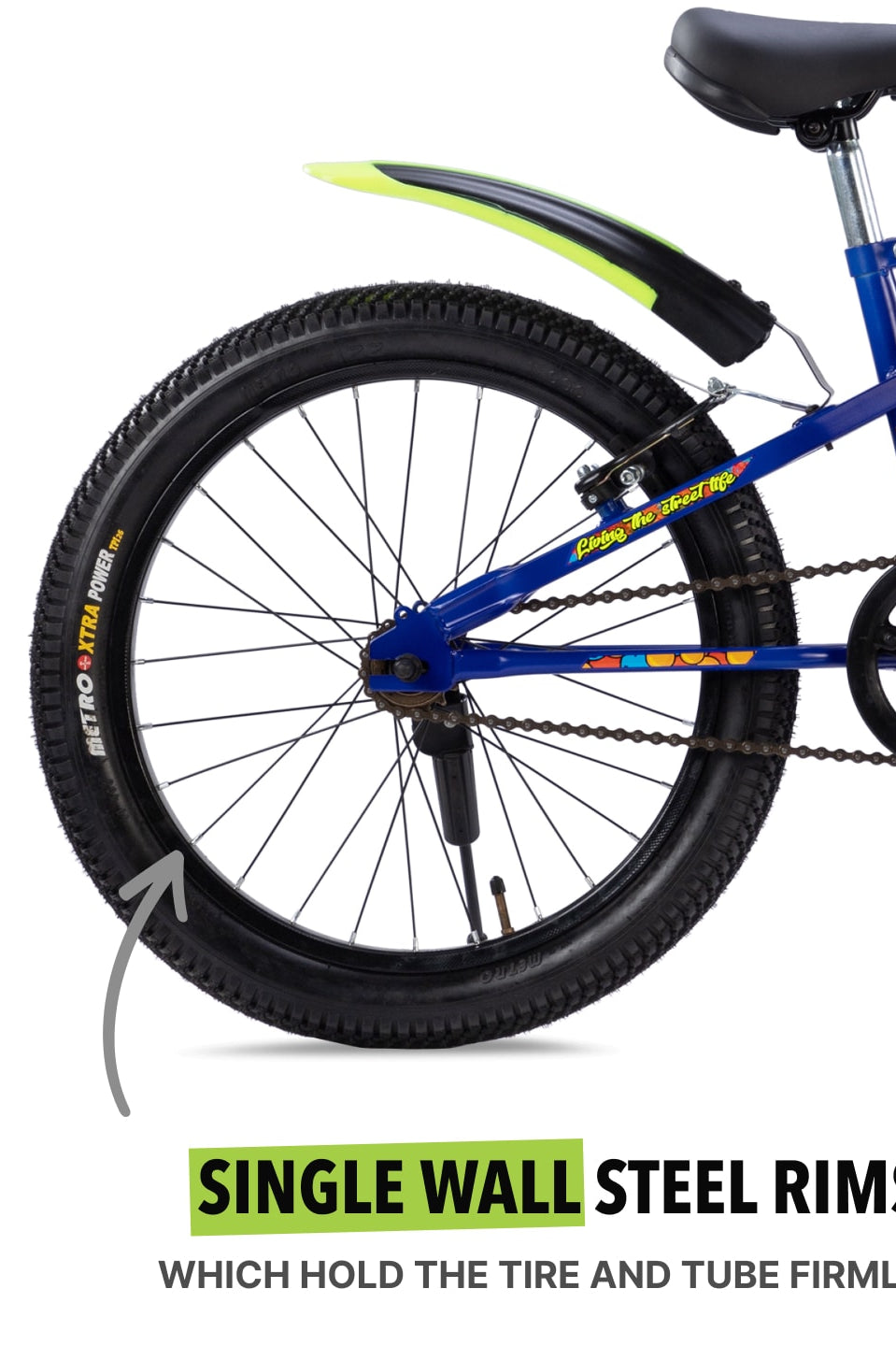 Skater 20T Steel Frame Kids Bike Blue