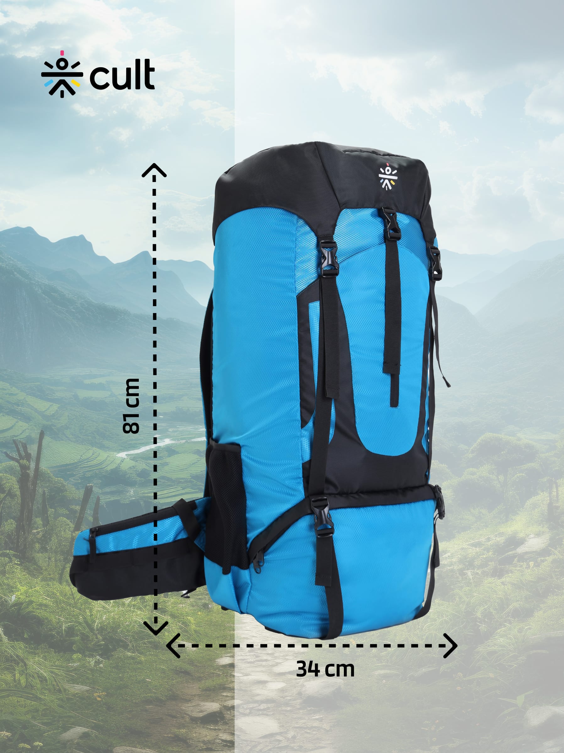 Travel Rucksack 80 L Blue