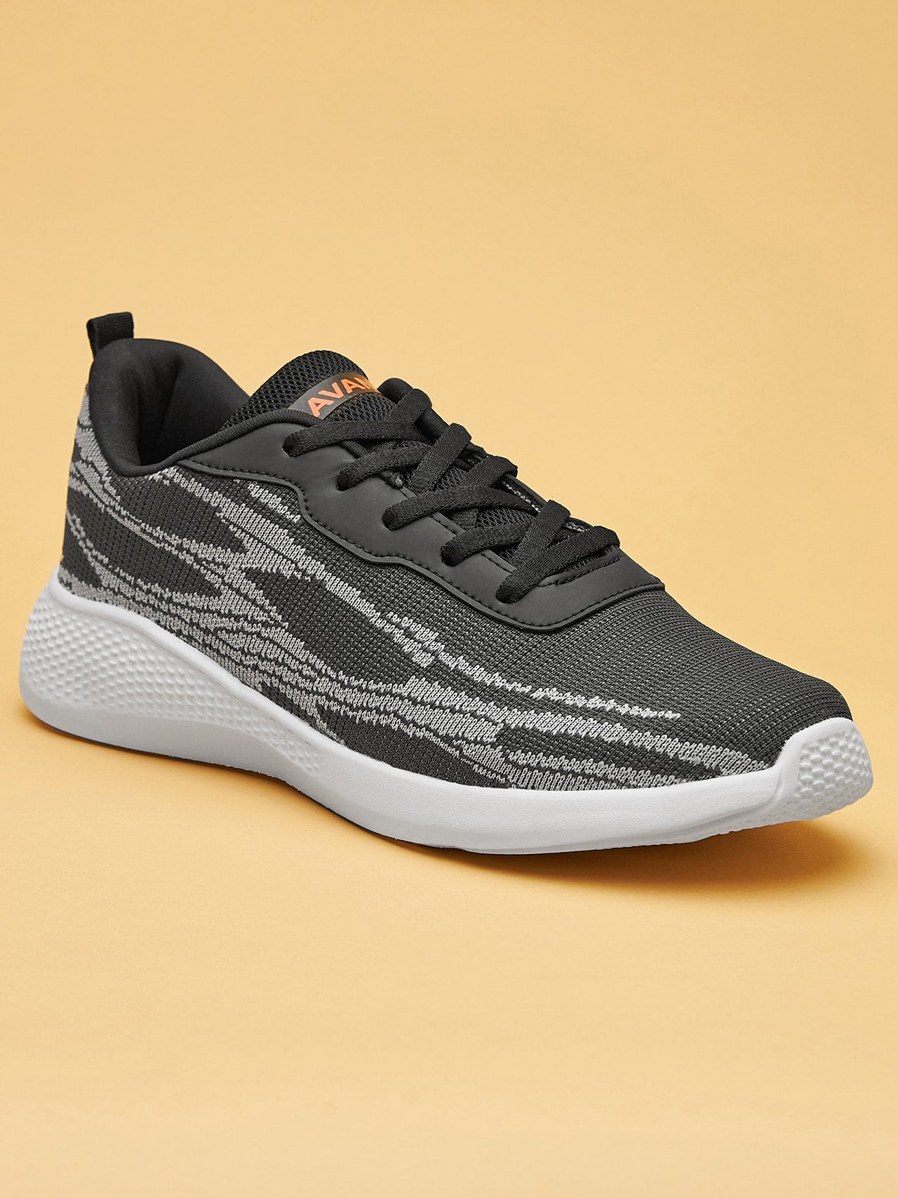 Avant Men's Dual Tone Knitted Walking Shoes-Grey