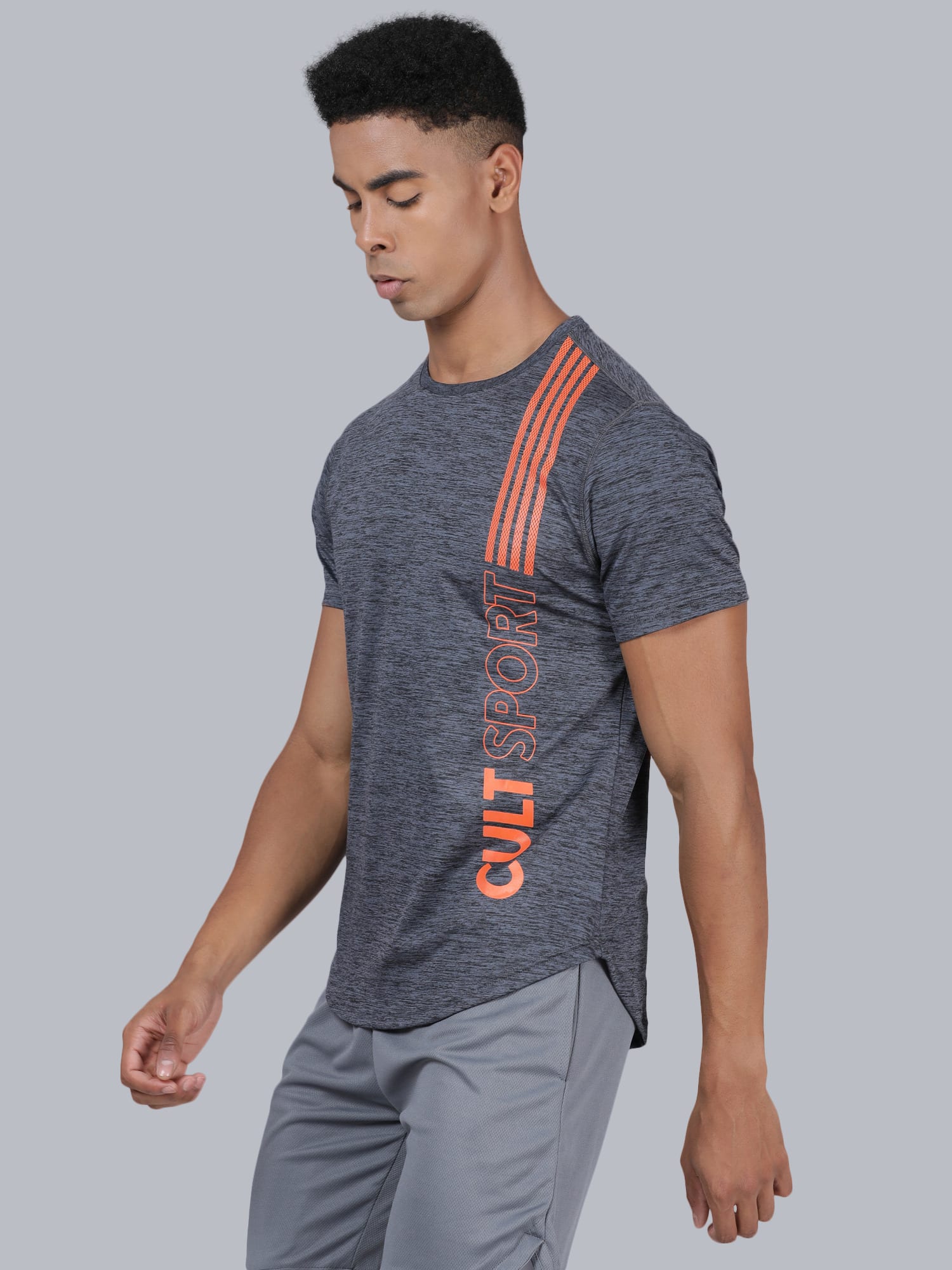 Signature Stripe Grey Gym Tee
