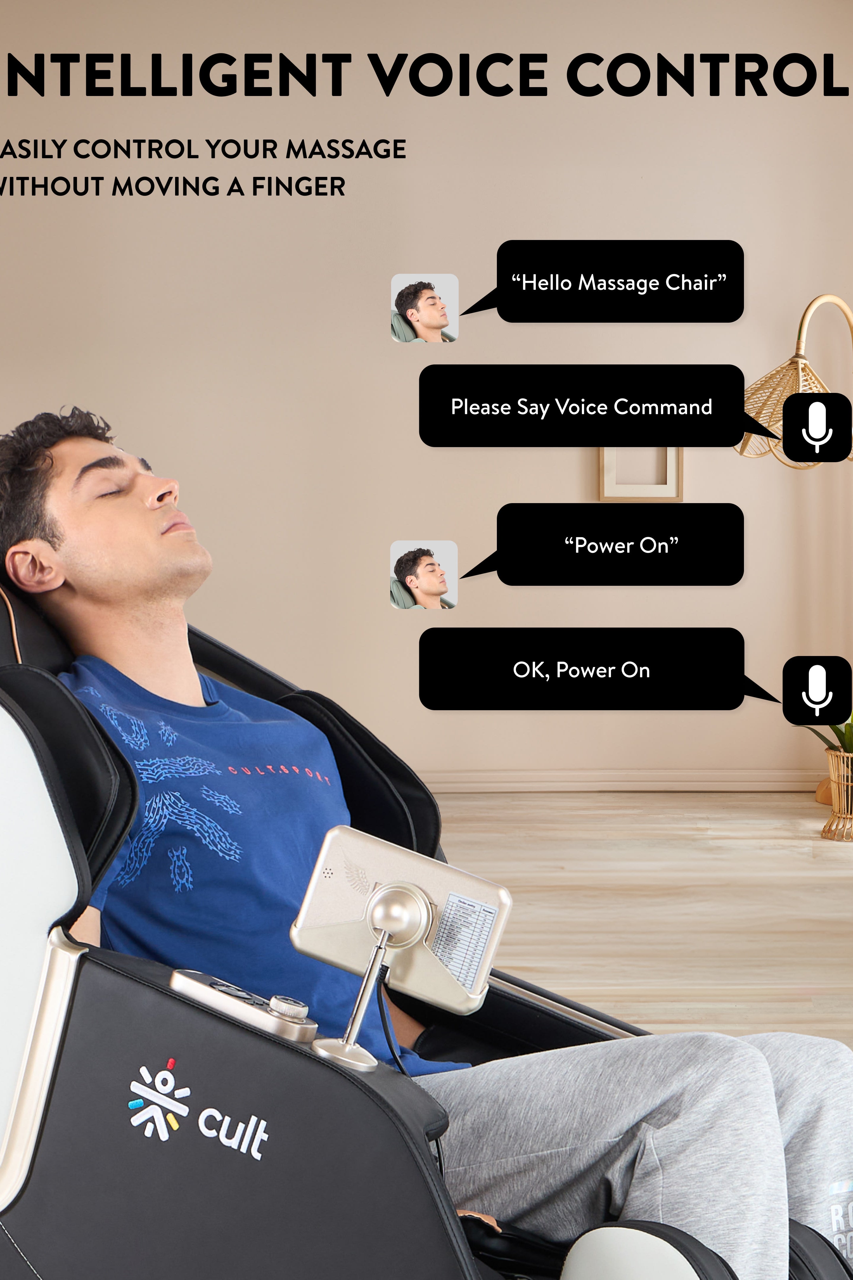 Cult Apex Massage Chair with Zero Gravity, SL Track 2D Massage Technique and Bluetooth AI voice Function For Full Body Massage At Home