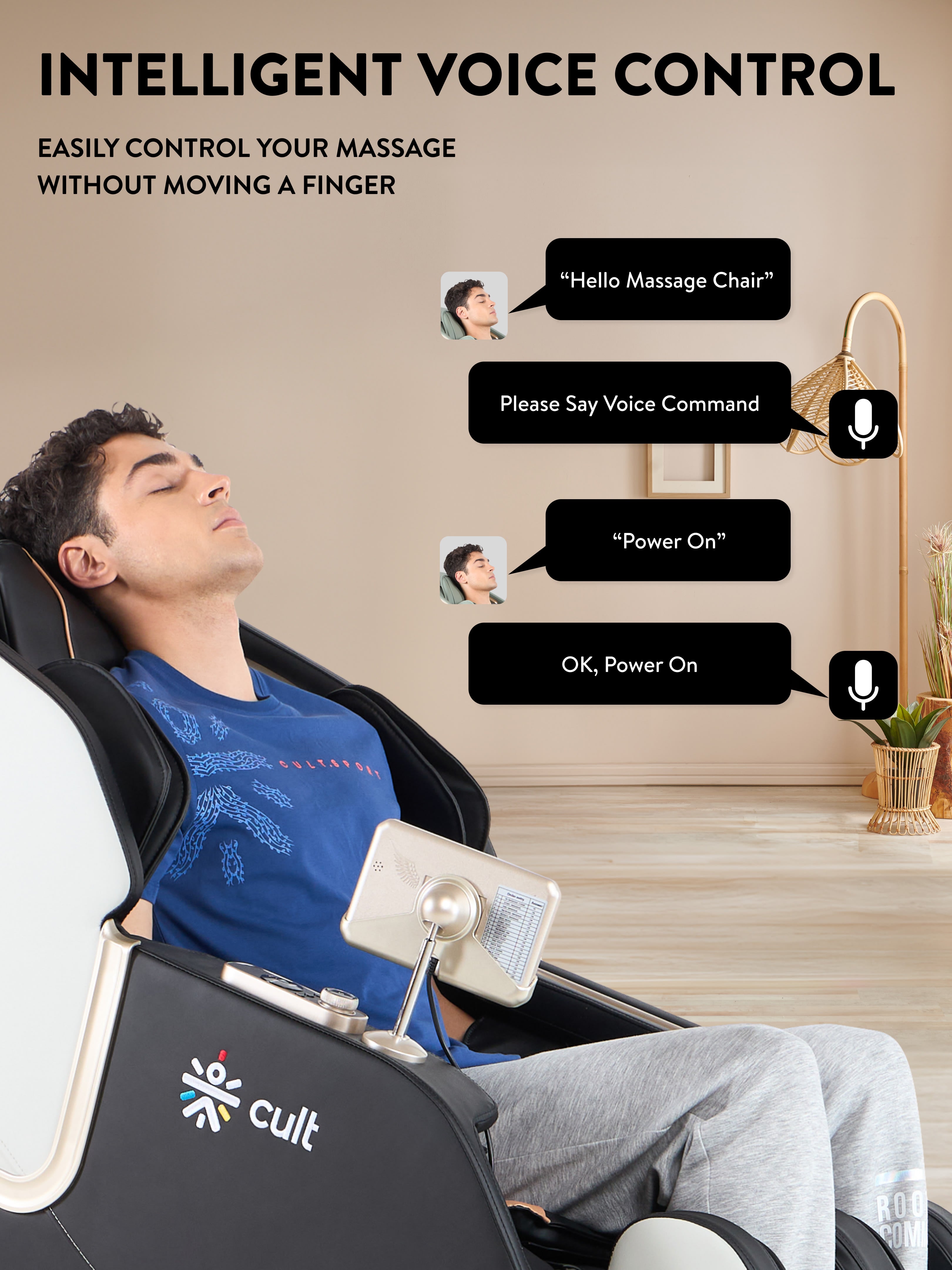 Cult Apex Massage Chair with Zero Gravity, SL Track 2D Massage Technique and Bluetooth AI voice Function For Full Body Massage At Home