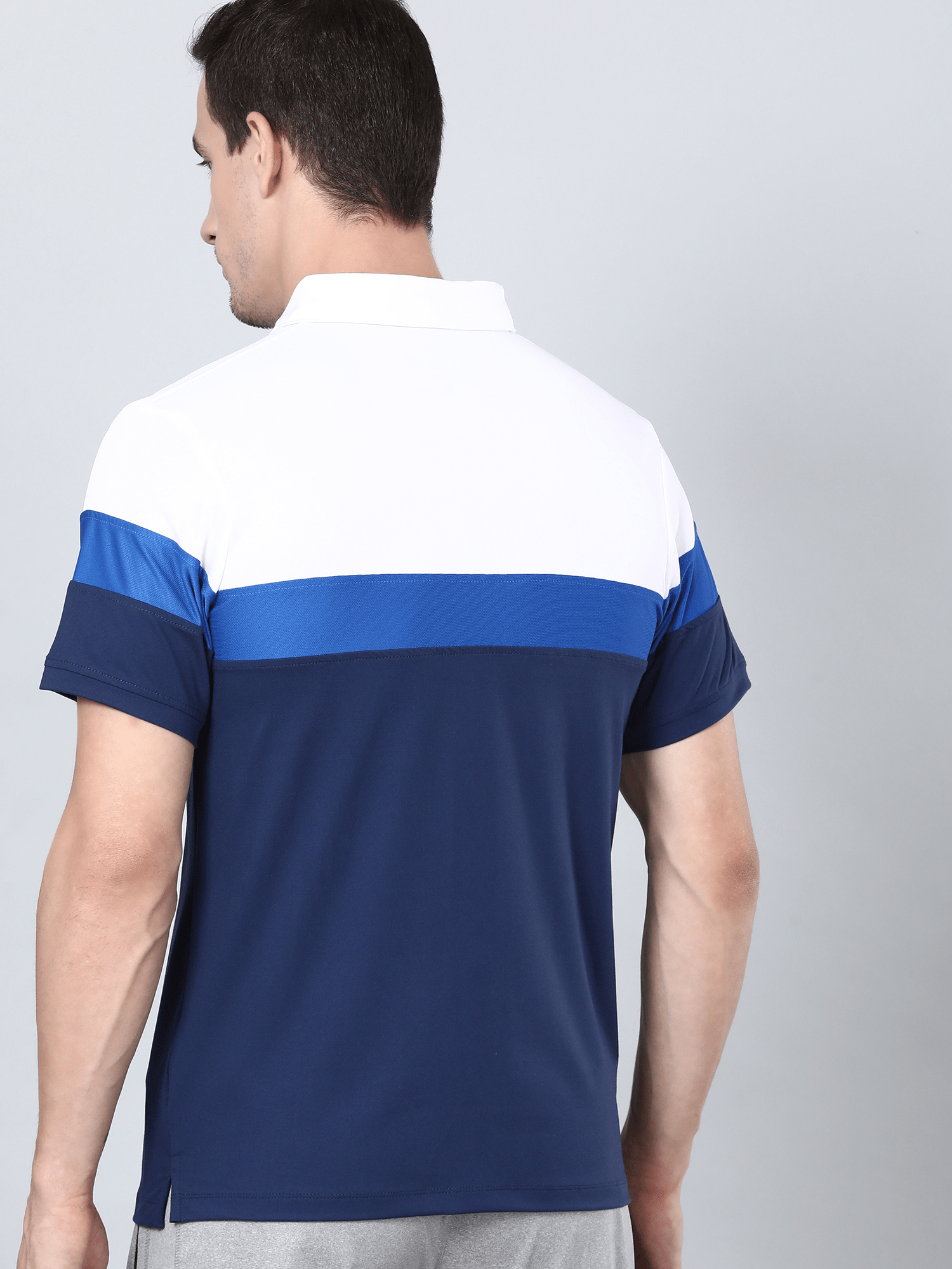 Signature Tri-tone Blue Gym Polo