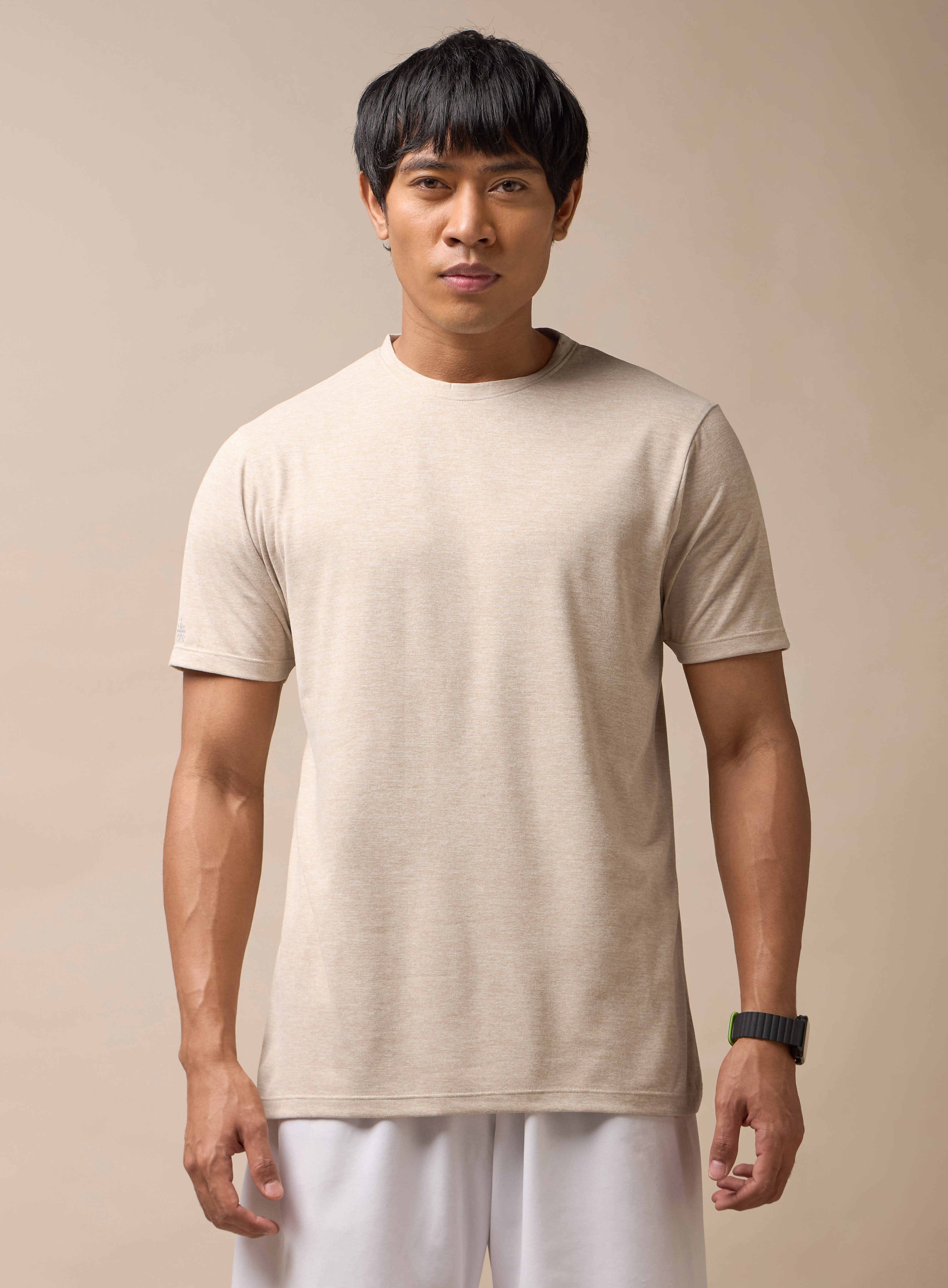 Men's All Day Workout Beige Comfortech T-shirt