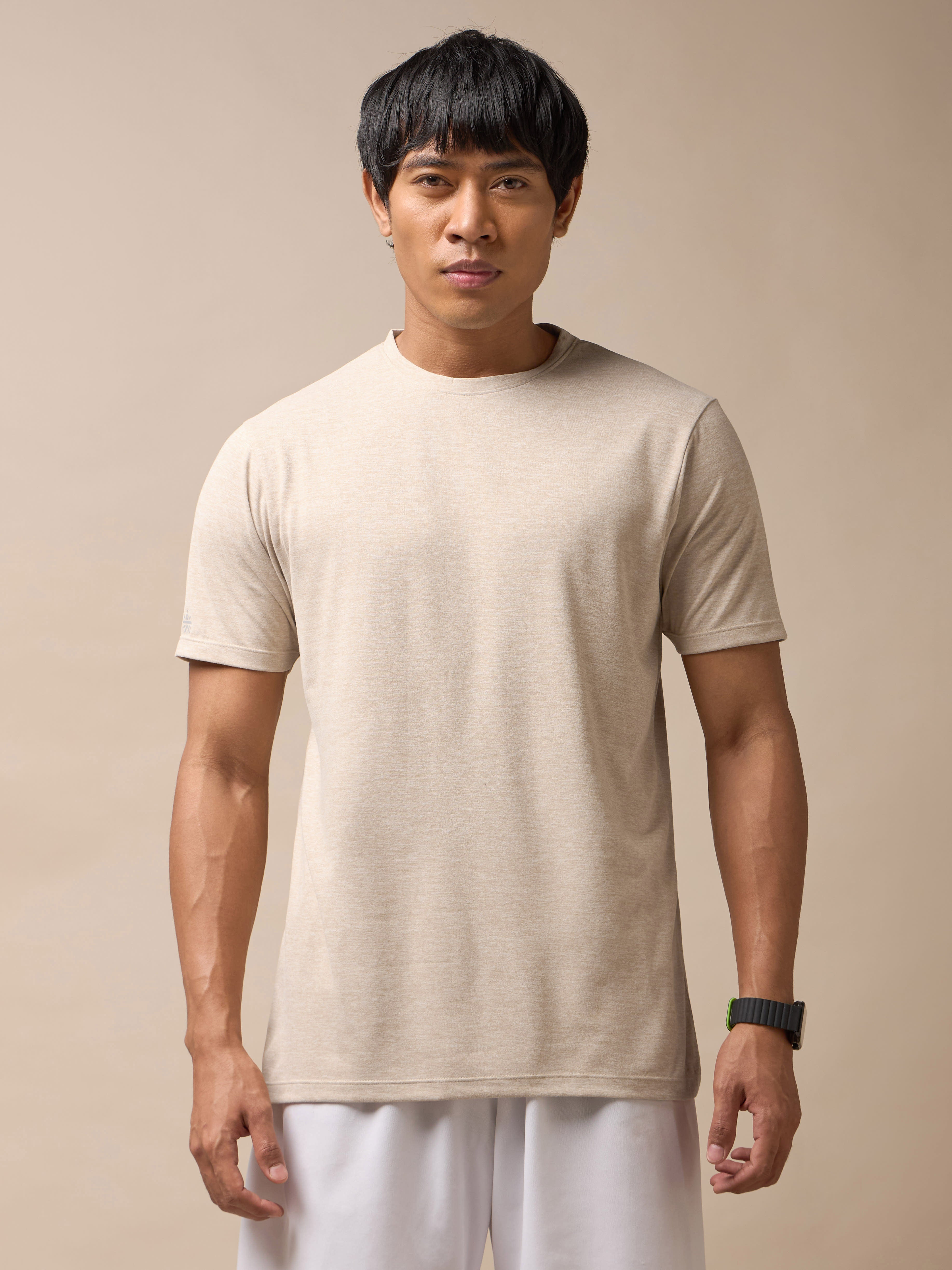 Men's All Day Workout Beige Comfortech T-shirt