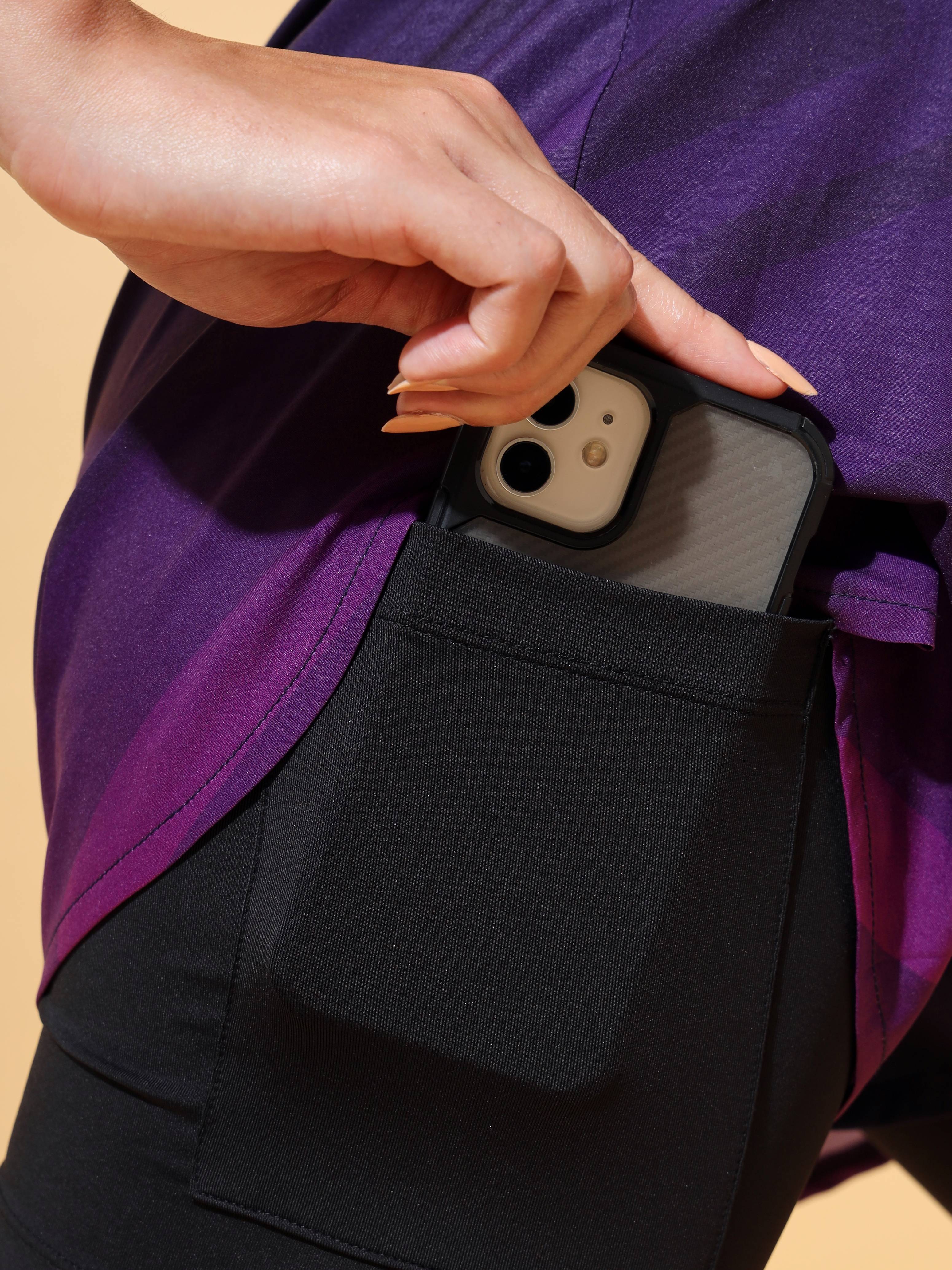 Ombre Print Performance Shorts with Inner Tights