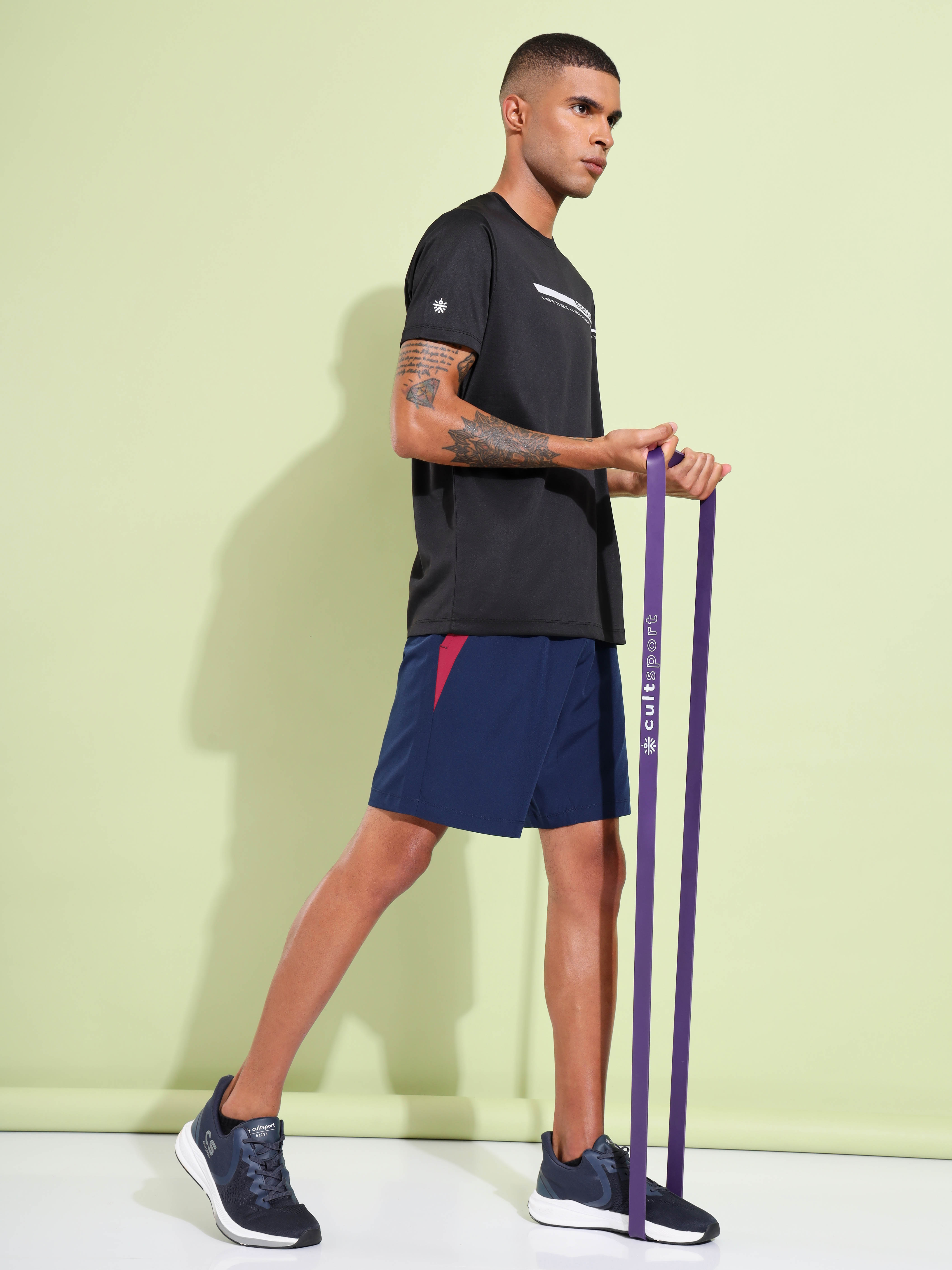 Workout Shorts with Contrast Panels