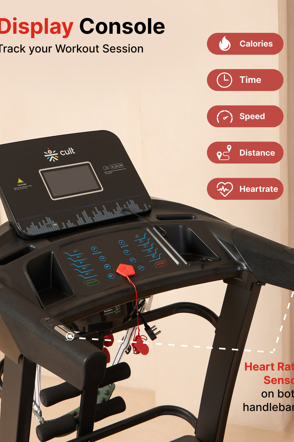 Cultrun M5 Multimode 5HP Peak Treadmill | 15-level Auto-Incline | Max Weight-130kg | Max Speed-18kmph (with 6 Months Extended Warranty)