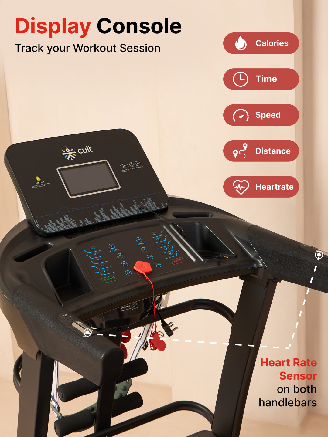 Cultrun M5 Multimode 5HP Peak Treadmill | 15-level Auto-Incline | Max Weight-130kg | Max Speed-18kmph (with 6 Months Extended Warranty)