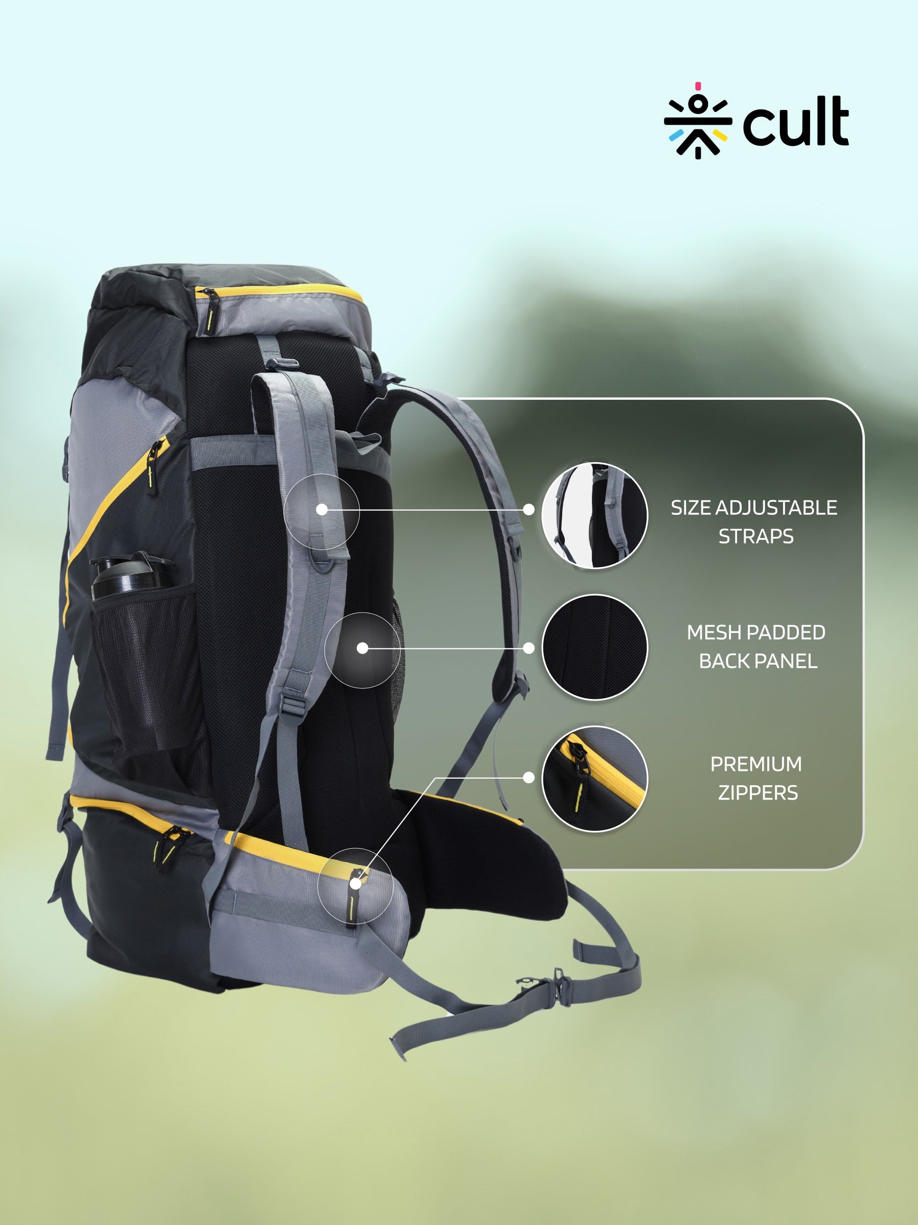 Travel Rucksack 80 L Black