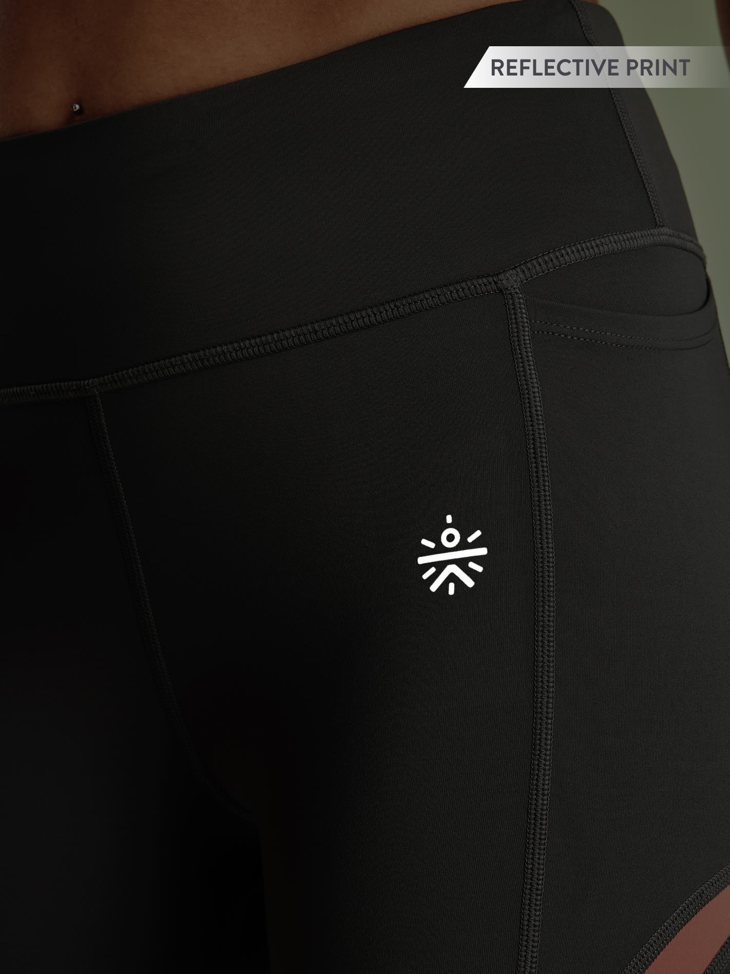 Contrast Panel High Waist Running Tights
