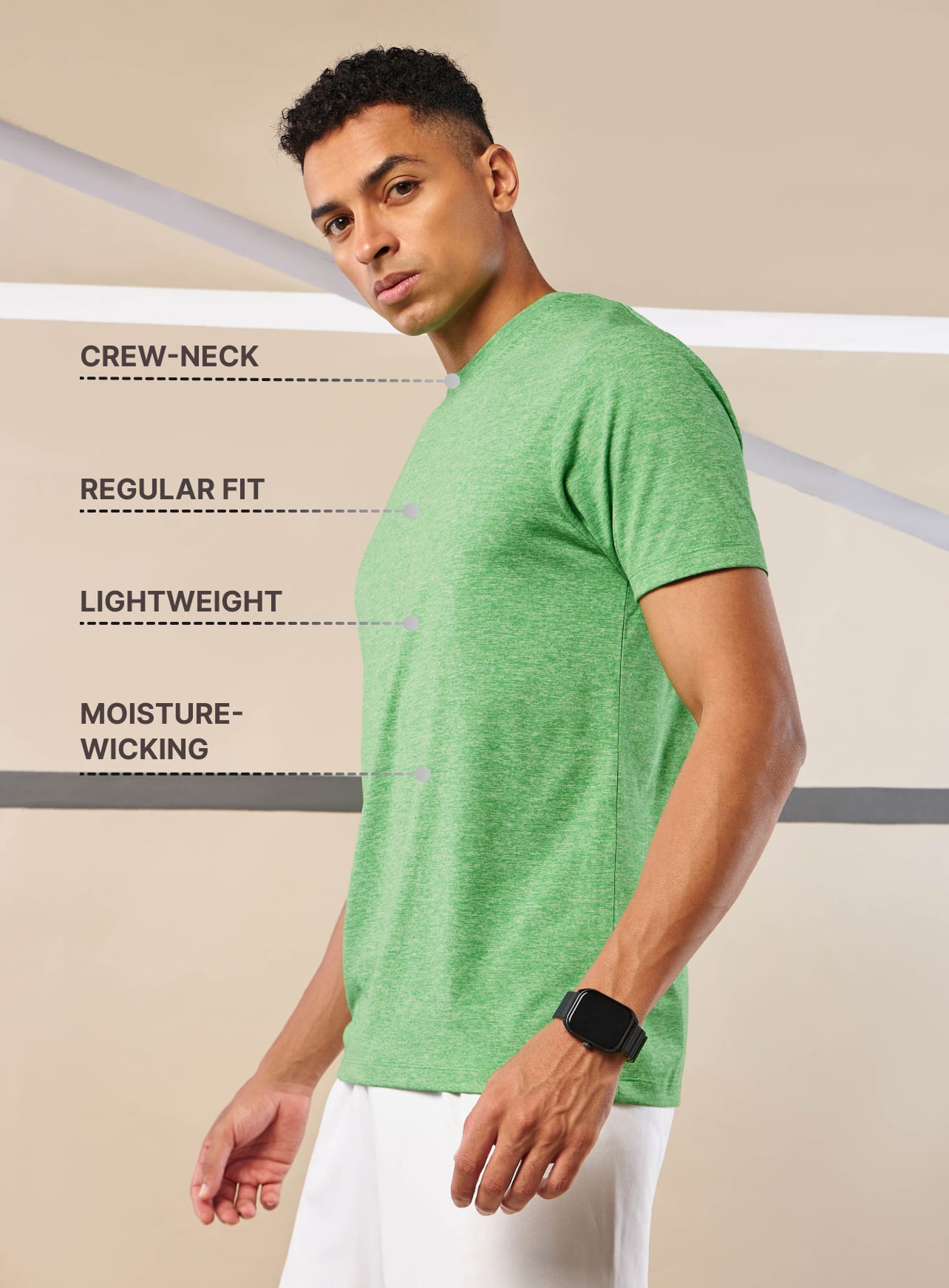 Men's All Day Workout Green Comfortech T-shirt