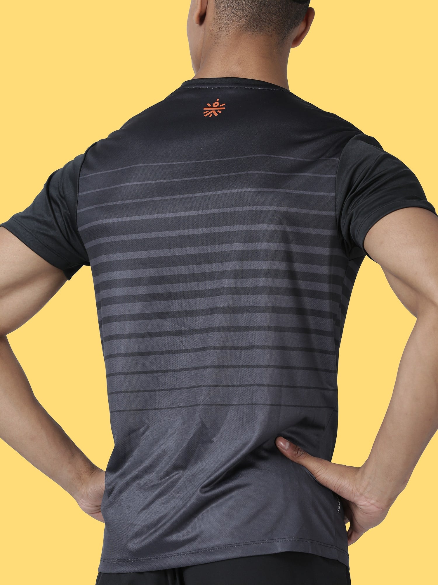 Neo Stripe Black Grey Gym Tee
