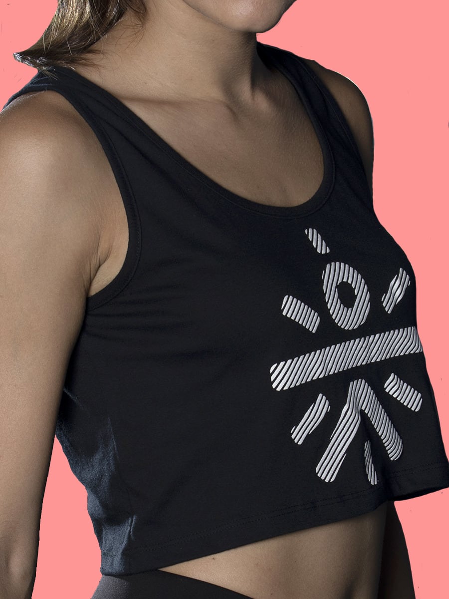 Women Go-beyond Black Mesh Top