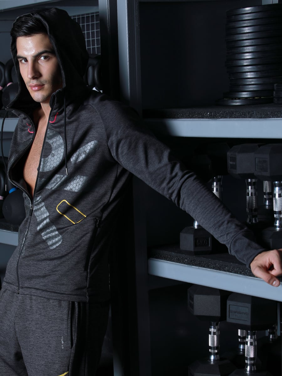 Men Charcoal Signature Training Hoodie