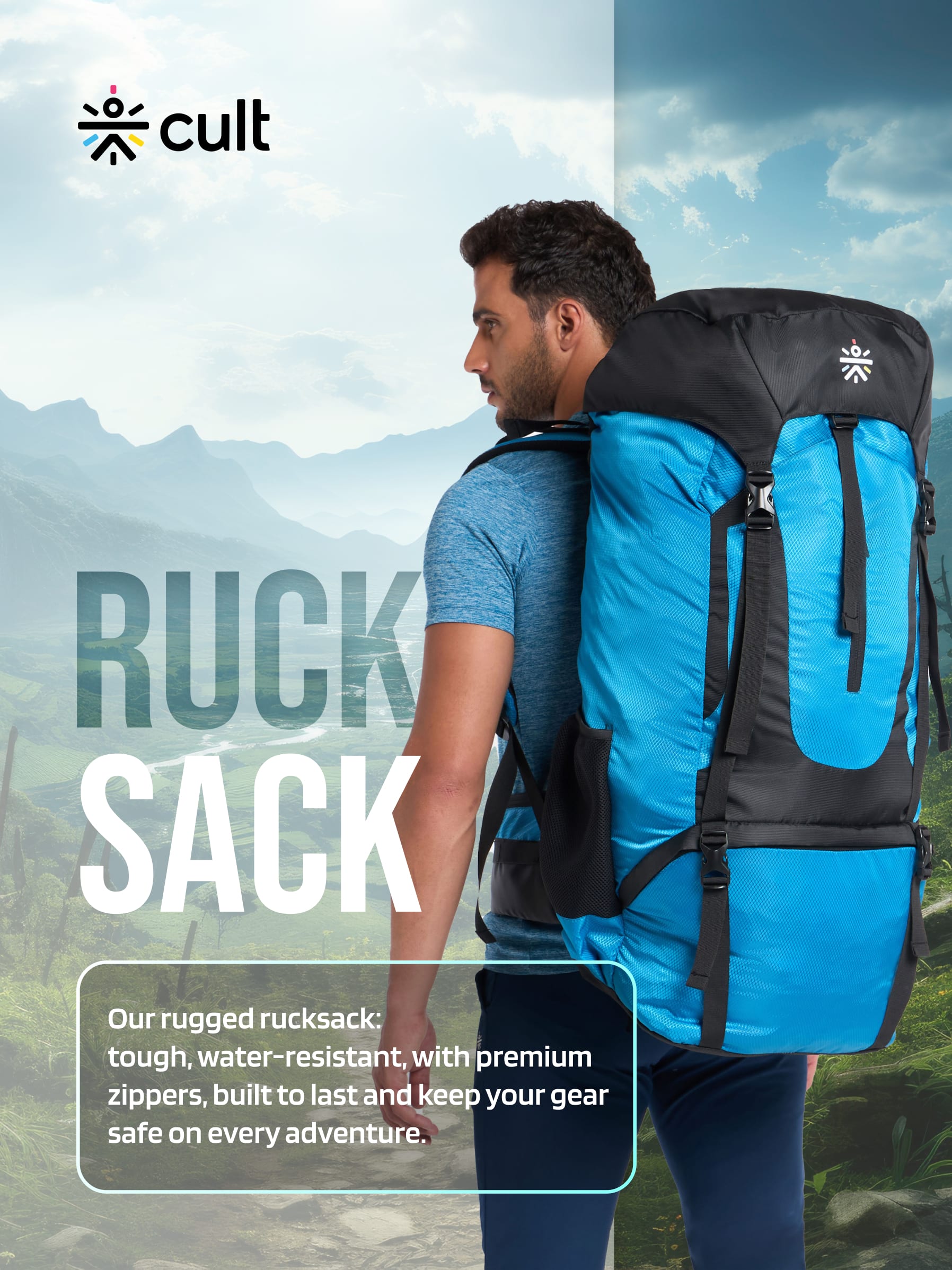 Travel Rucksack 80 L Blue