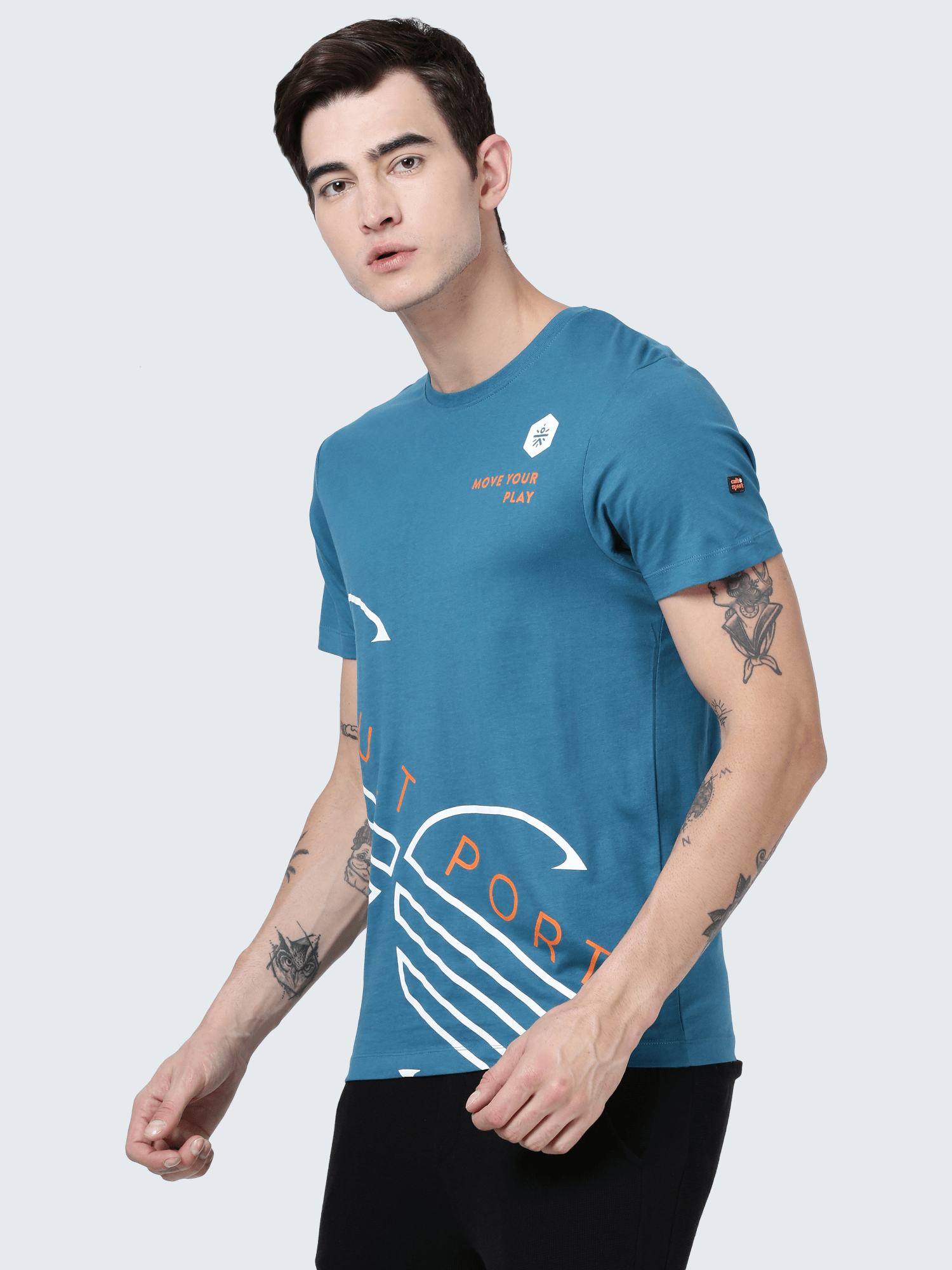 Everydays Maze Teal Cotton Tee