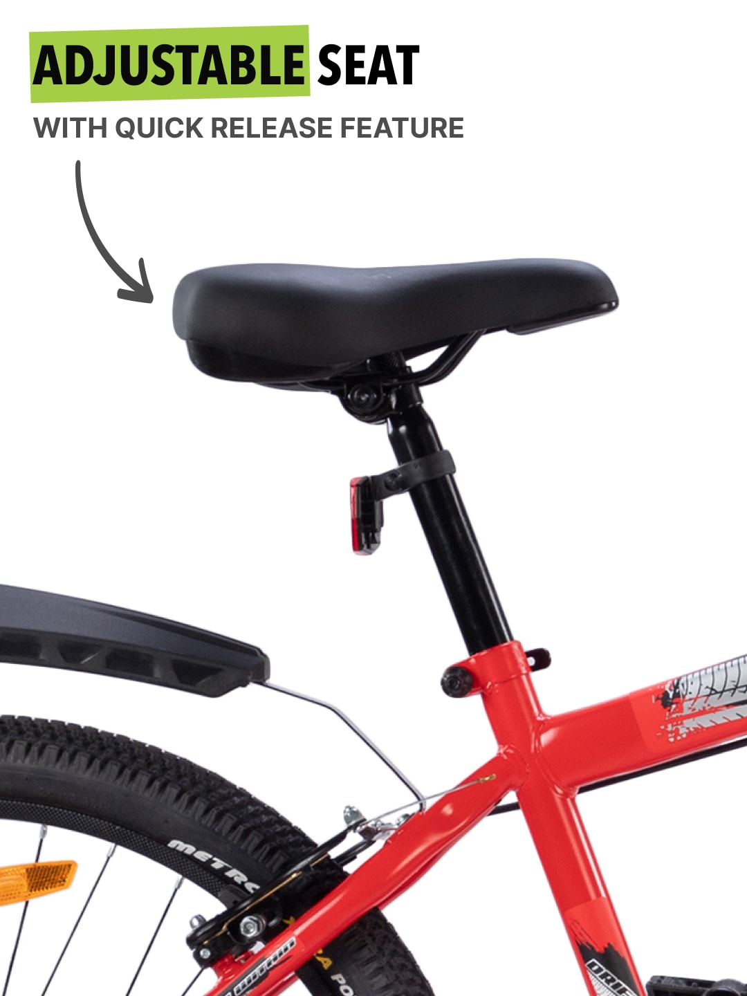 ROKKPRO24TRED Steel Single Speed 24 inch Mountain Cycle with Single Wall Rim and Rigid Fork