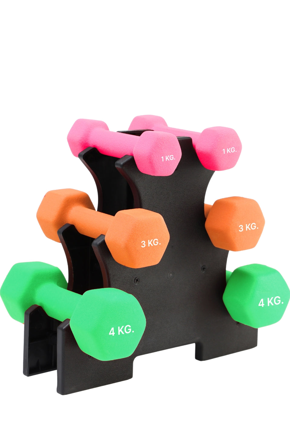 Cult Neoprene Dumbbells Combo for Home Gym Exercise (1kg + 3kg + 4kg Set) 16kg | Dumbbells with Rack