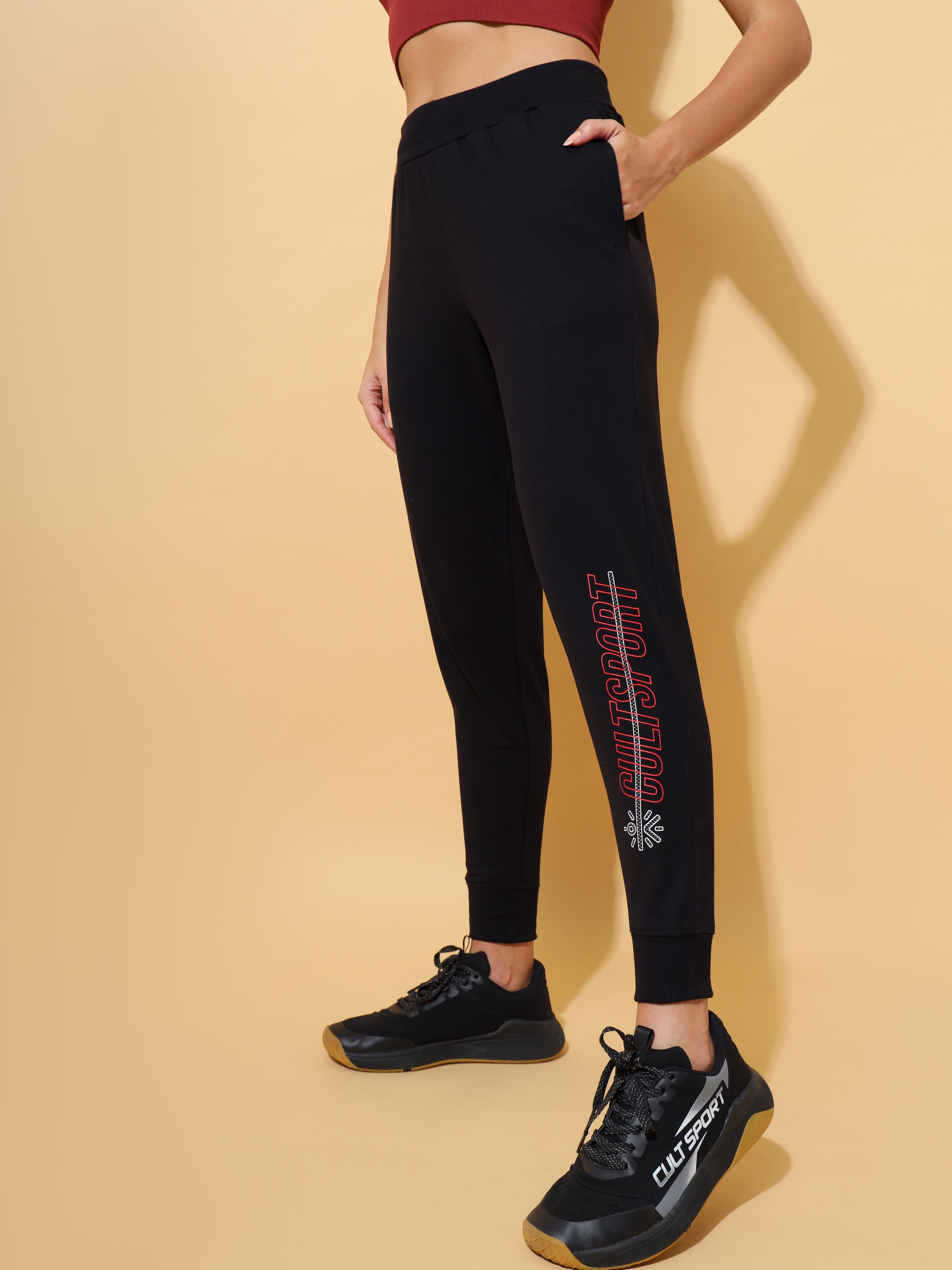 Solid Comfort Jogger with Placement Print