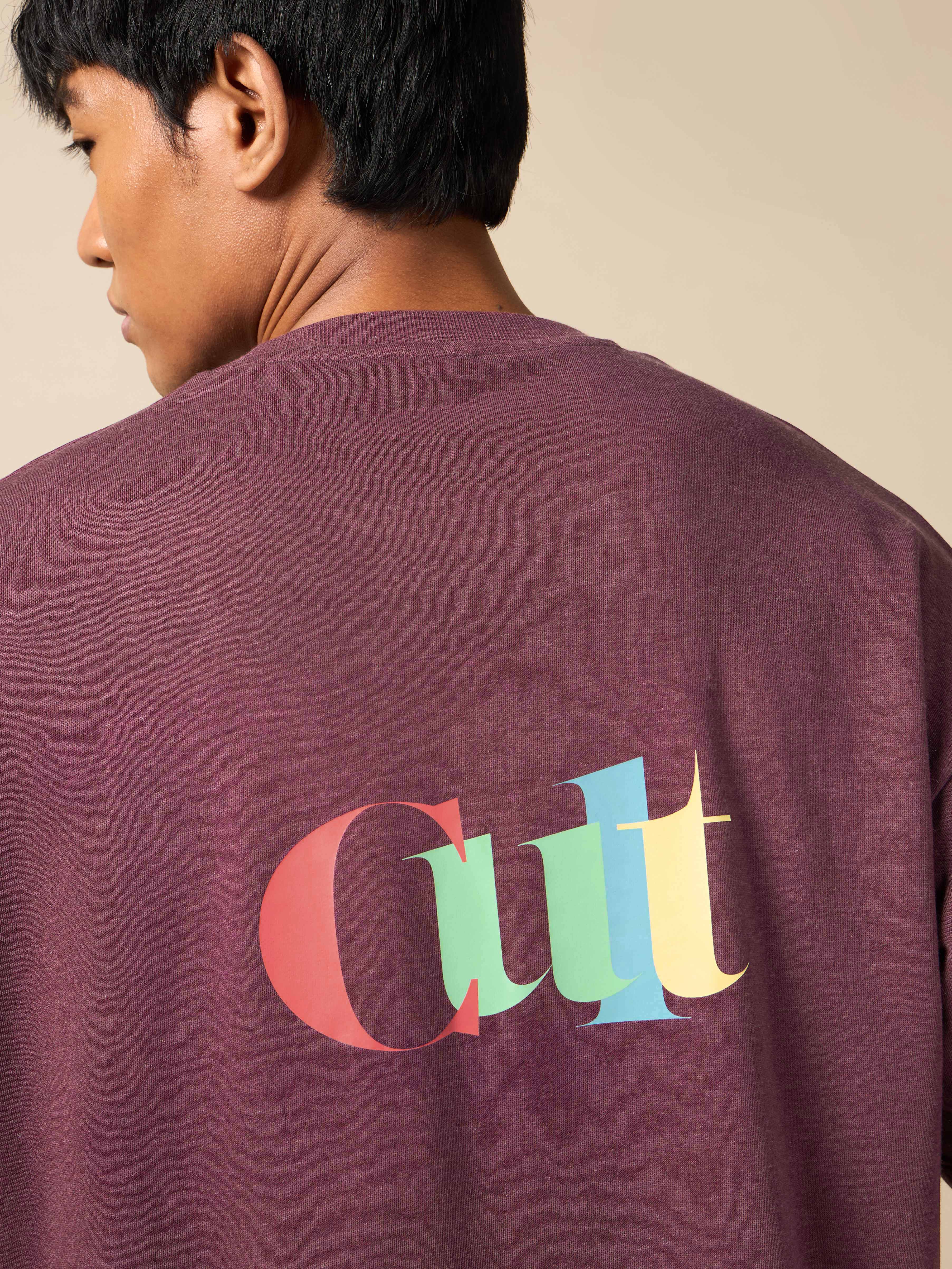 Men's Maroon Cult Brand Carrier Oversized T-shirt