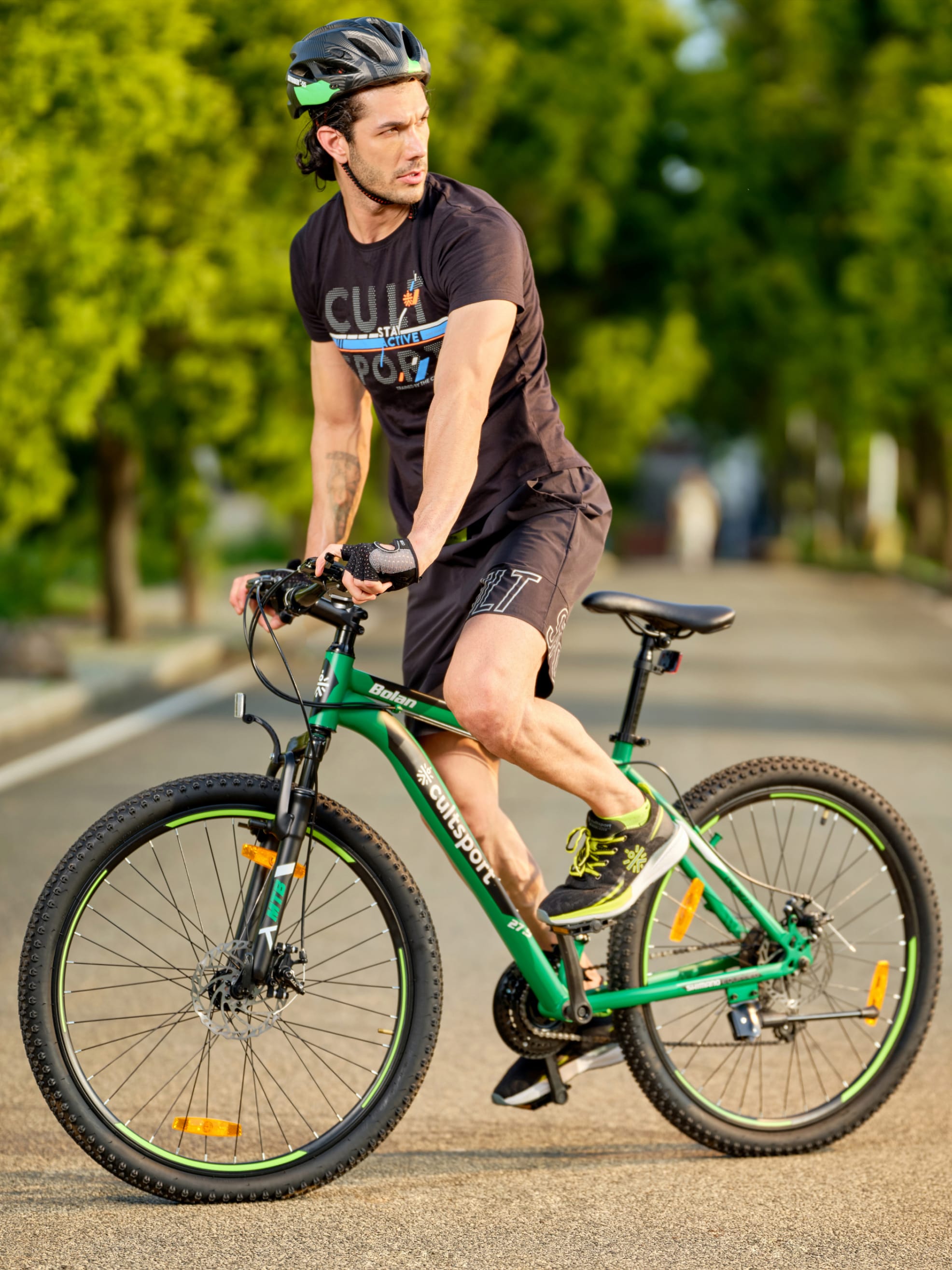 Bolan Steel 21 Speed Shimano Gear 27.5 inch Mountain Cycle, Dual Disc Brake, Front Suspension, Double Wall Rim, Green, Free Trainer Sessions,Cycling Event