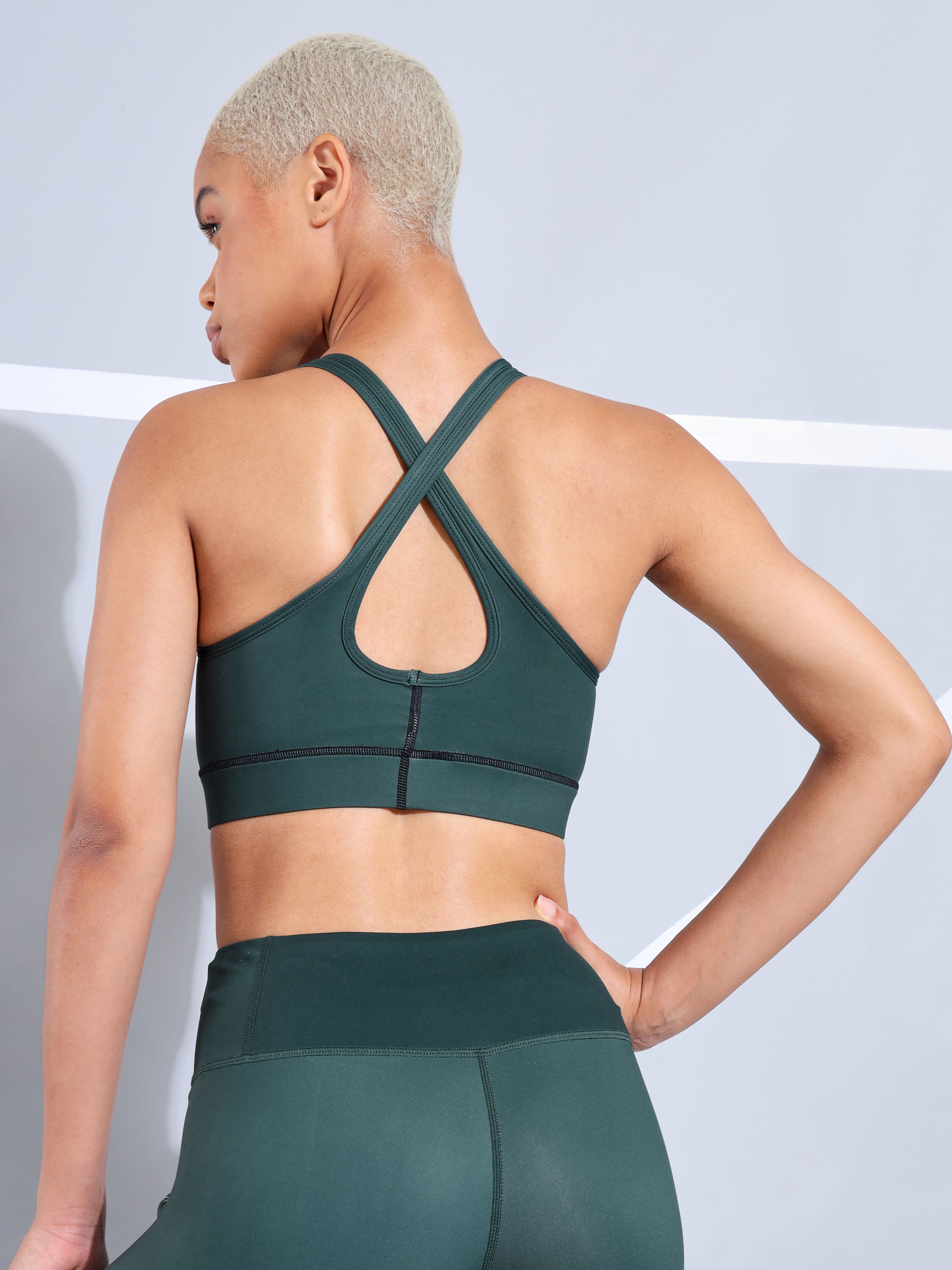 Typography Print Medium Impact Criss Cross Sports Bra