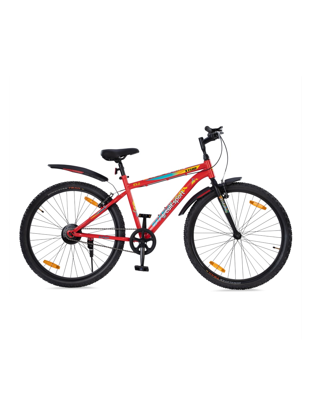 STUDPRO27.5TRED Steel Single Speed 27.5 inch Mountain Cycle with Single Wall Rim and Rigid Fork