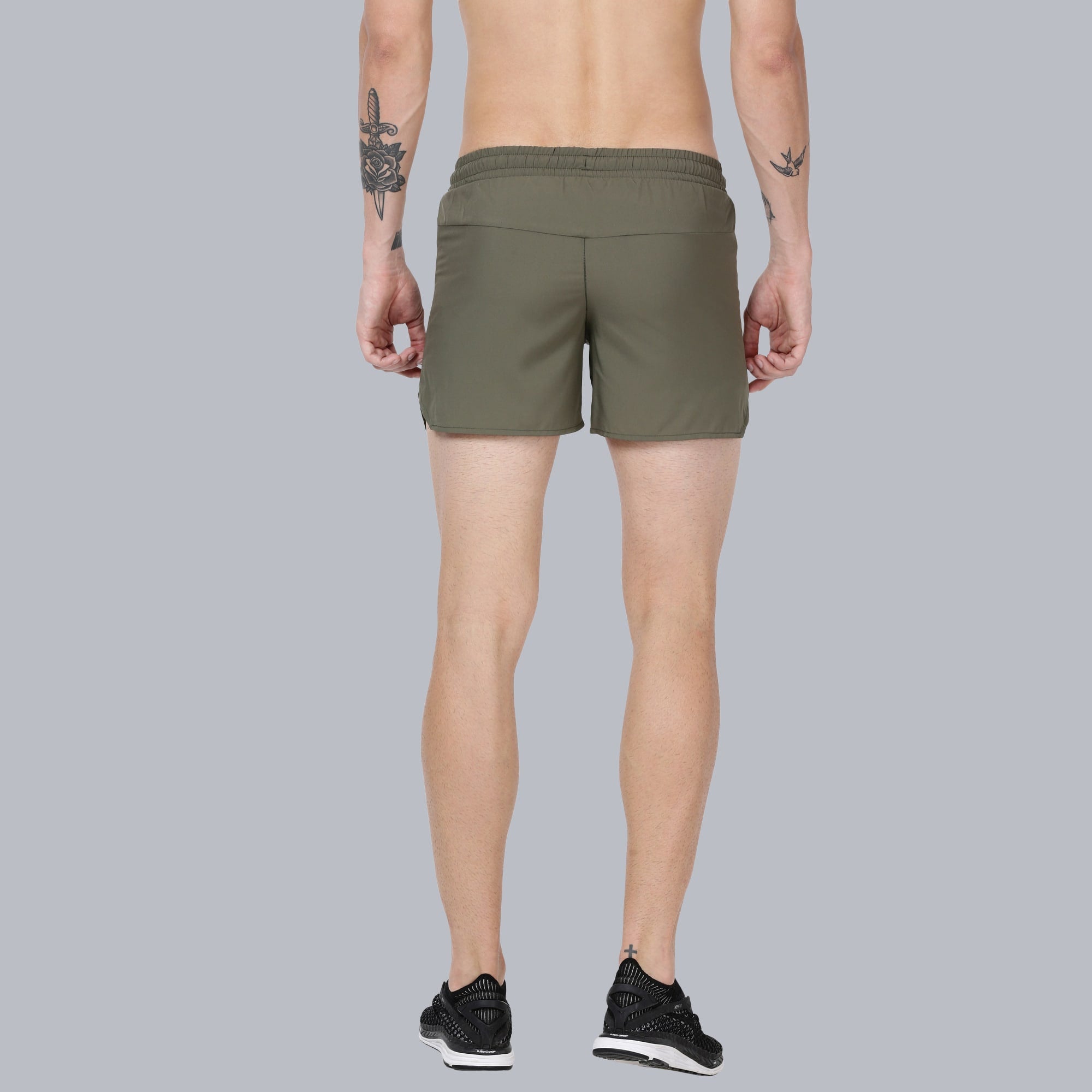 Vitals Bolt Khaki Running Shorts