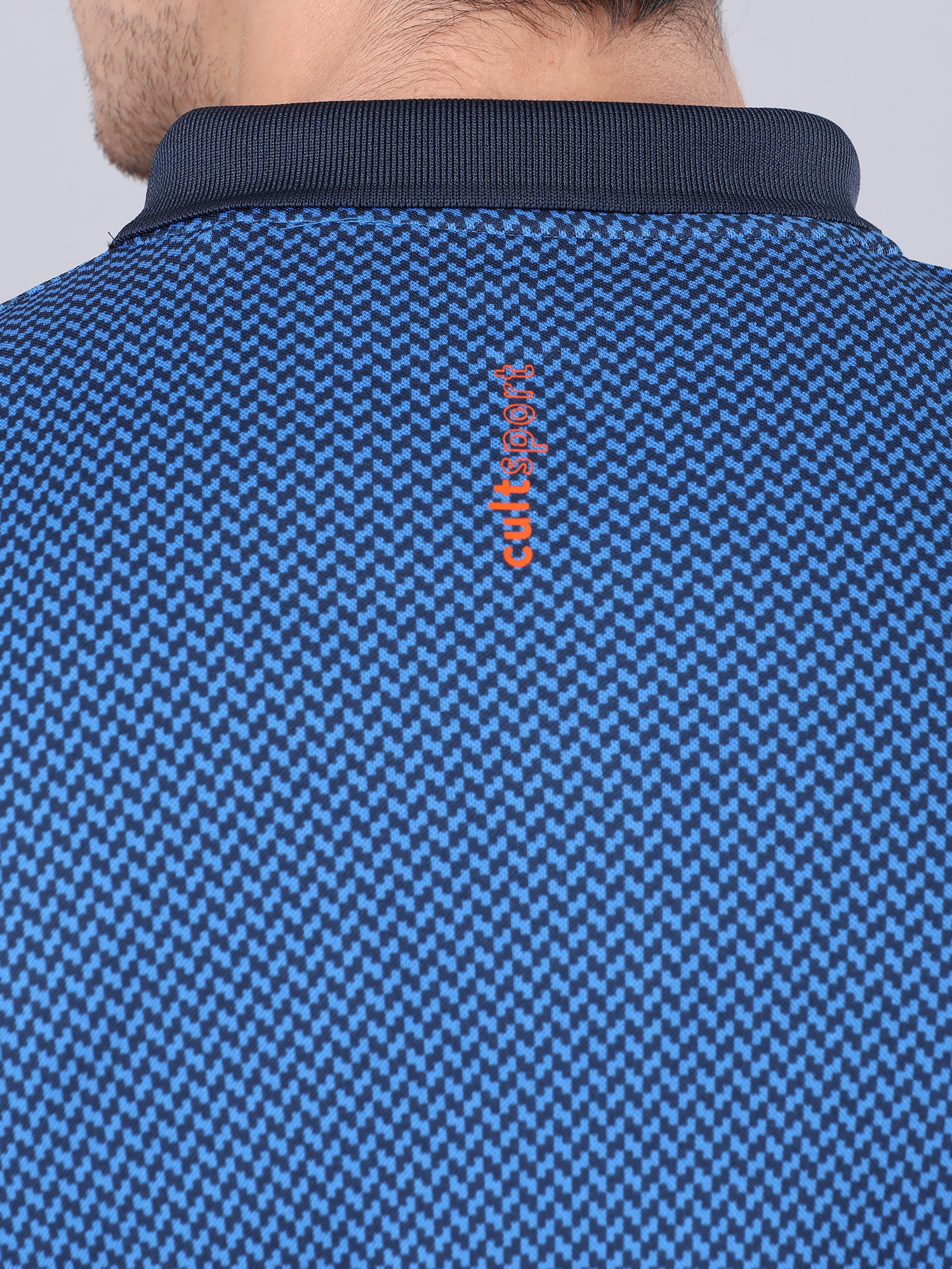 Signature Micro Prints Blue Polo