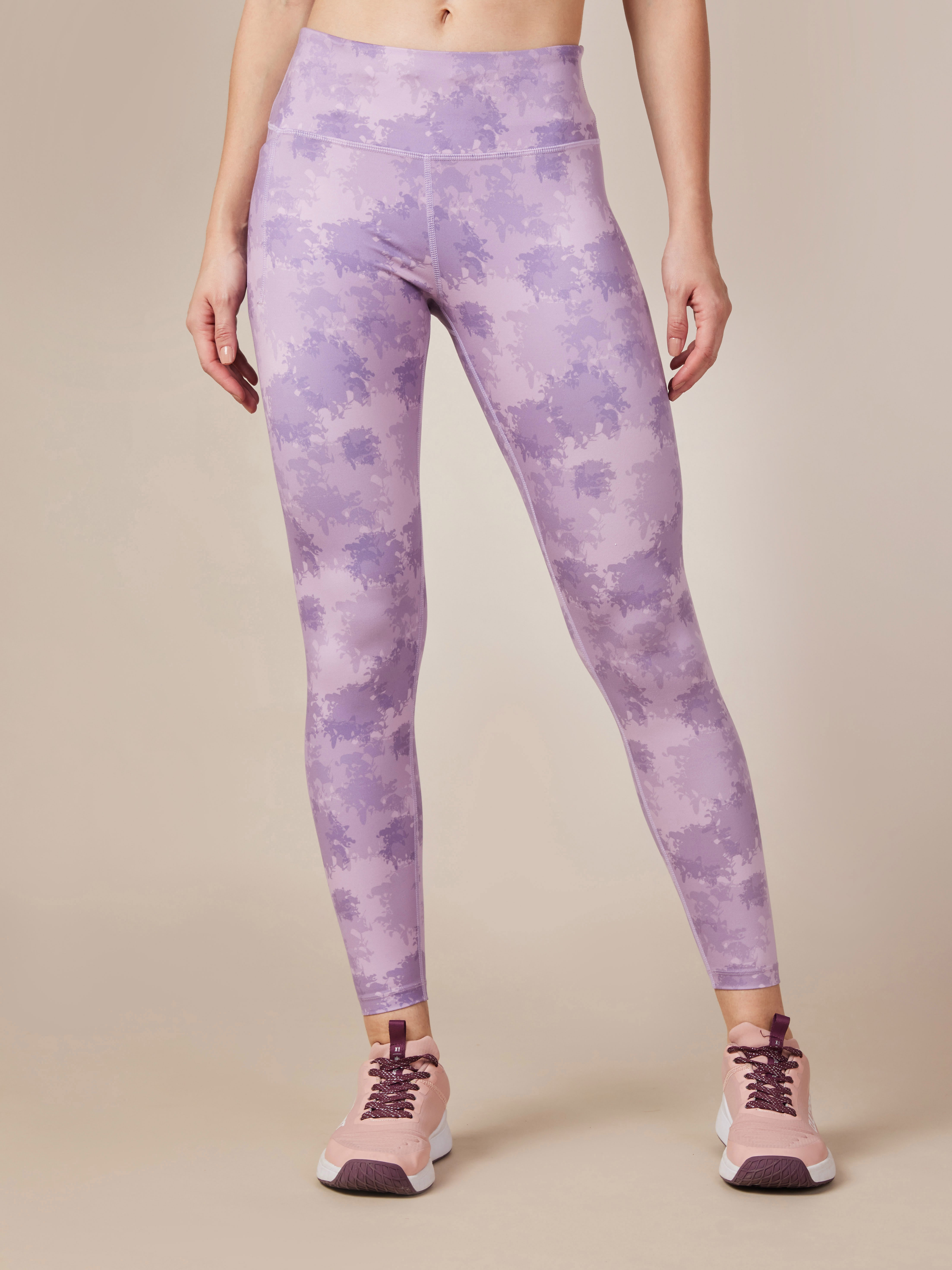 Purple Printed Performance Tights