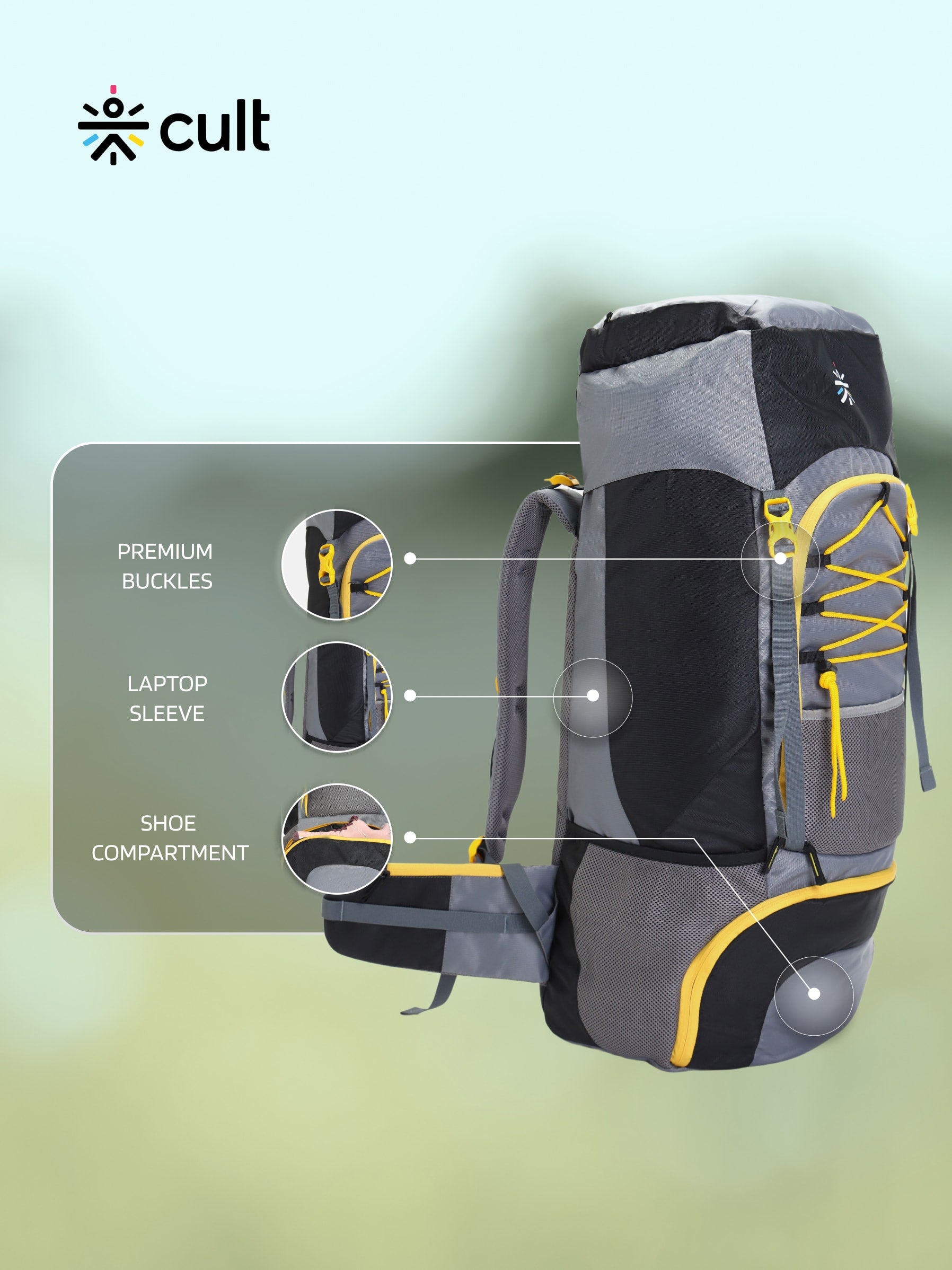 Travel Rucksack 75 L Black