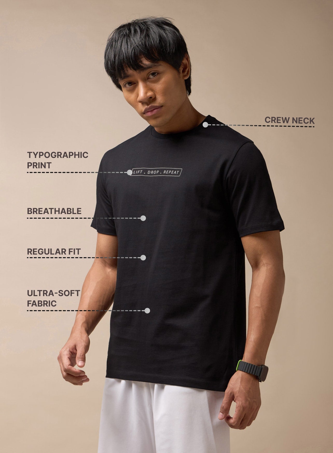 Lift.Drop.Repeat. Print Training T-shirt