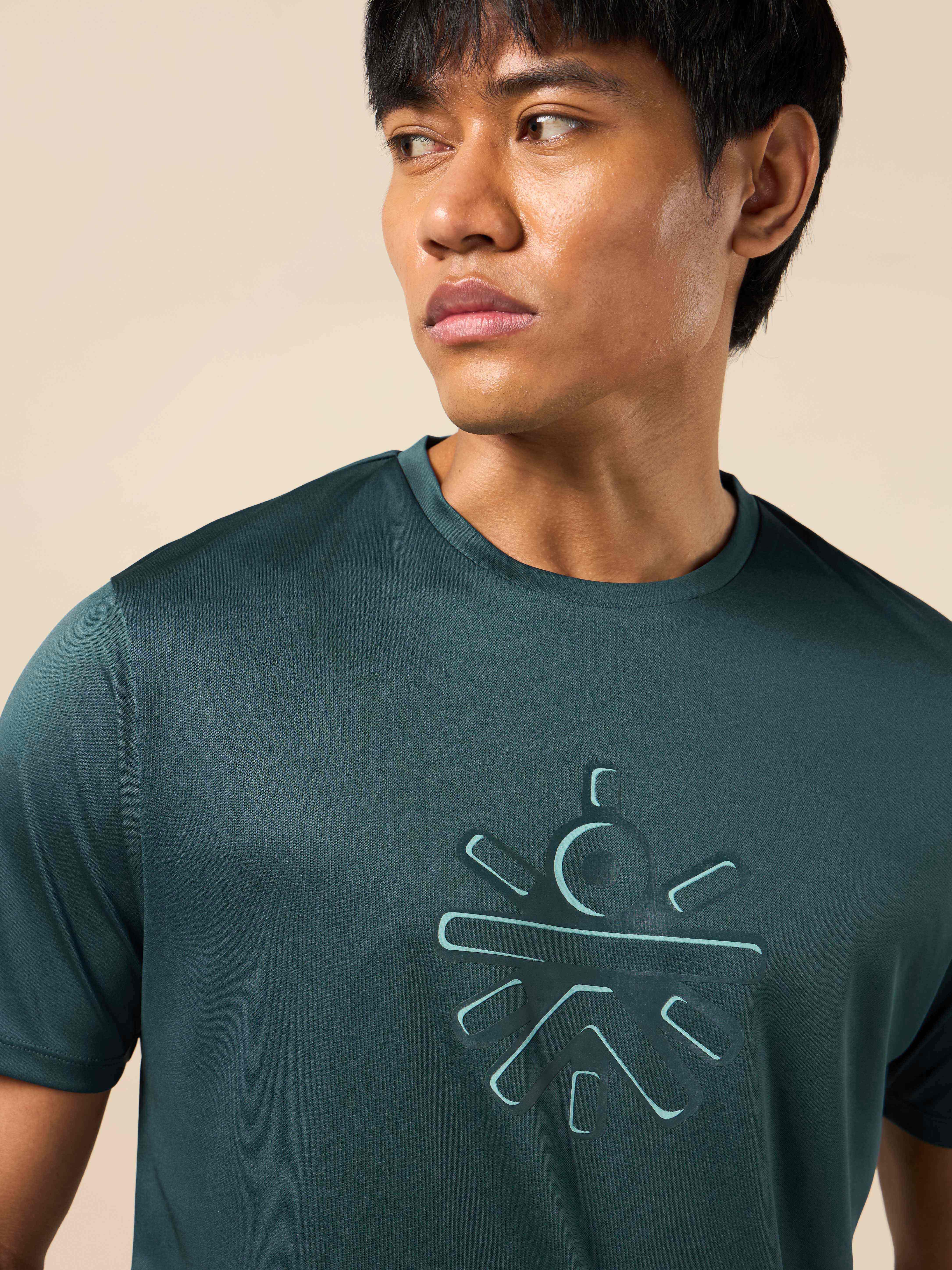 Men's Blue Brand Carrier Print T-shirt