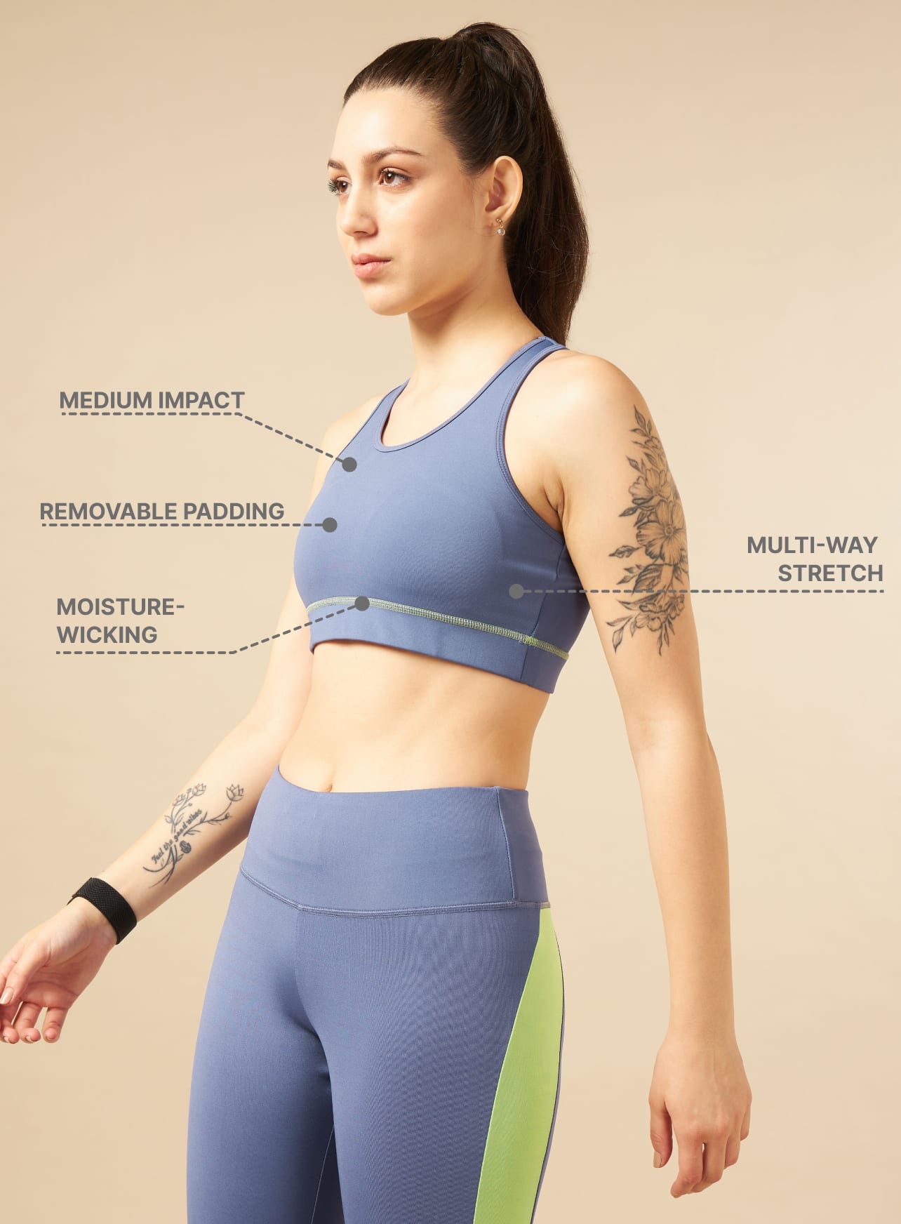 Purple Train-in Medium Support Sports Bra