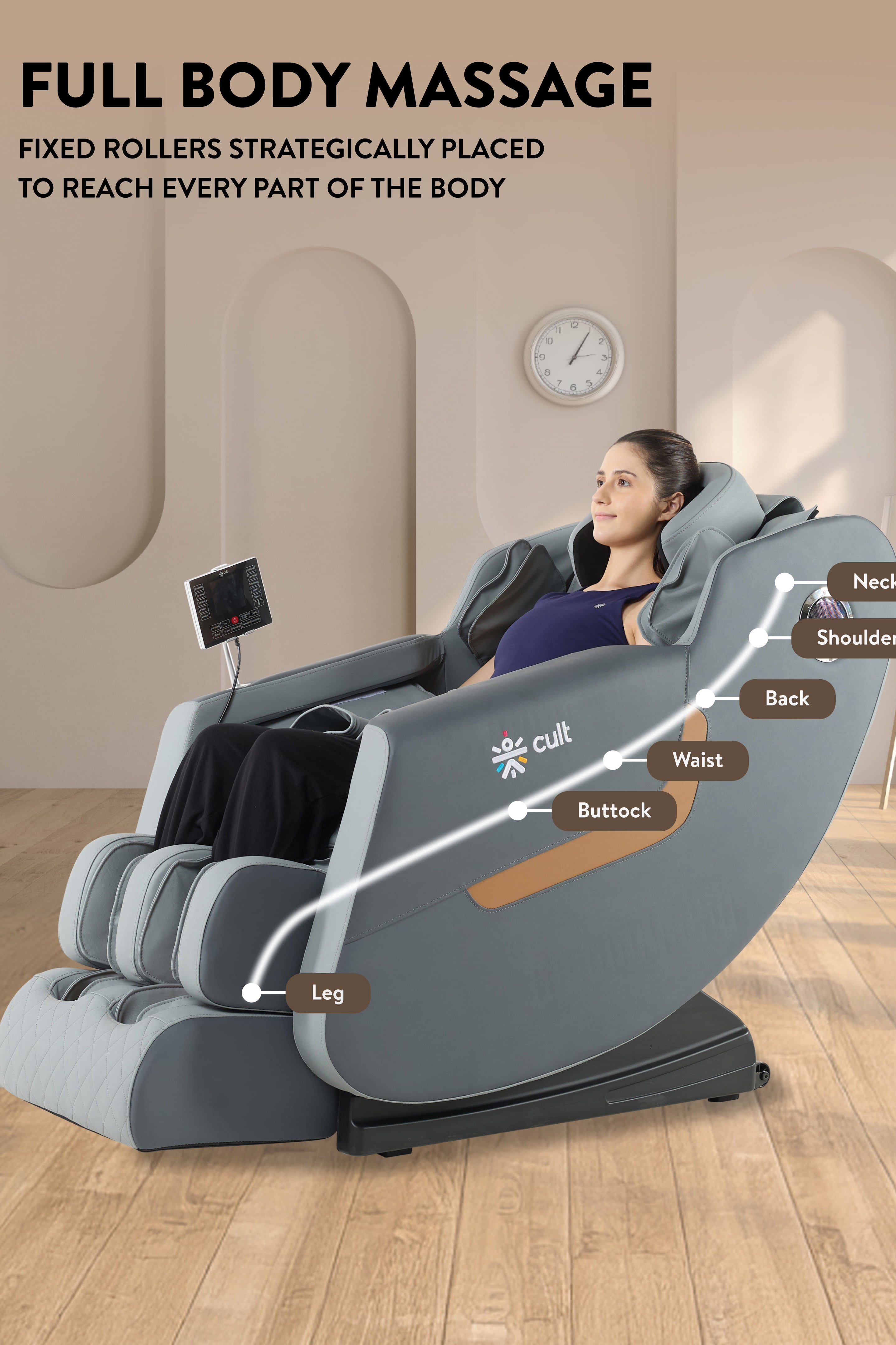 Cult Harmony Massage Chair with Fixed Point Massage Technique and Bluetooth AI Voice Function for Full Body Massage At Home