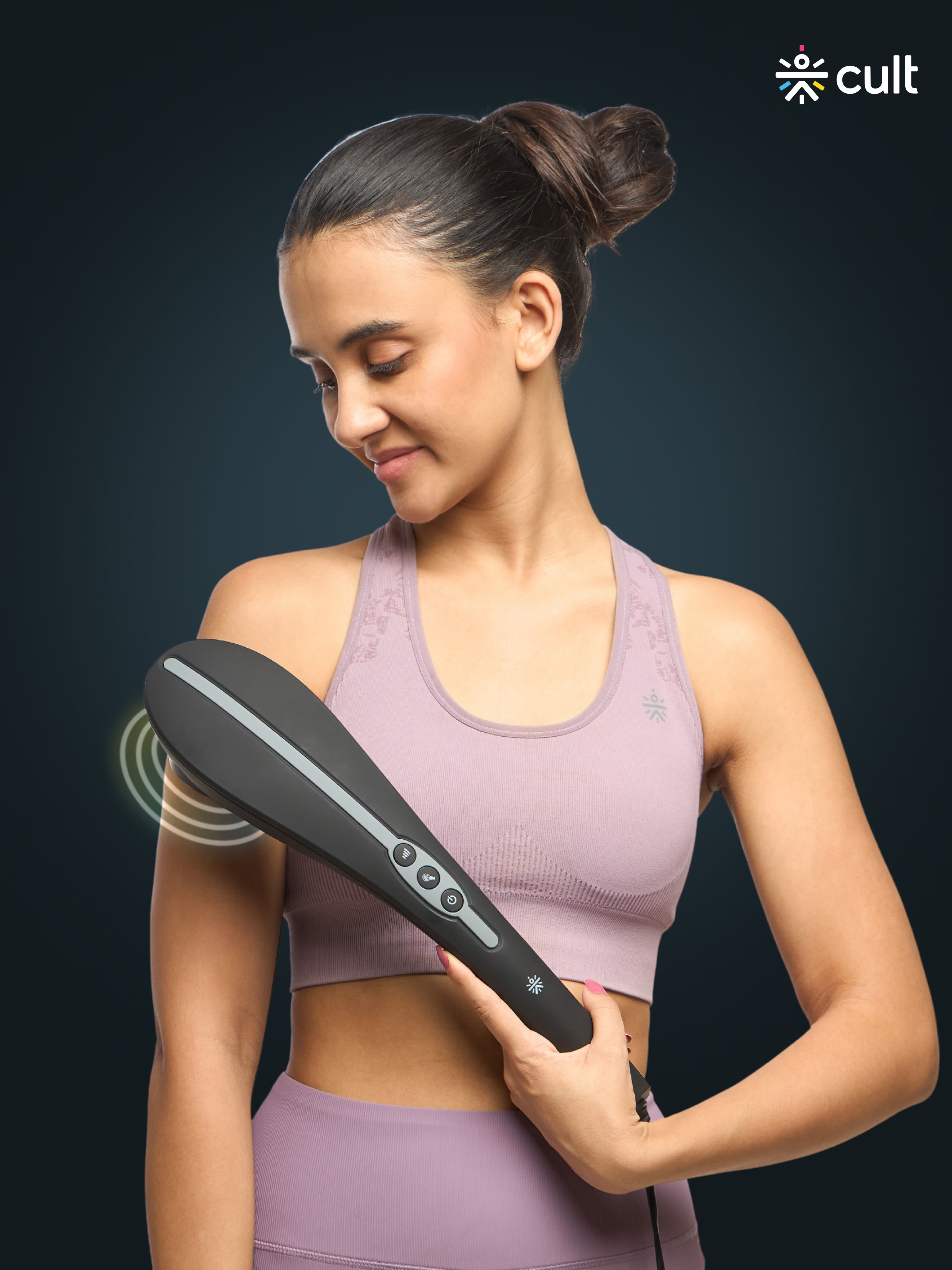 Cult Flex Plus Corded Electric Handheld Full Body Massager with 4 Interchangeable Heads, 6 modes, and 6 Adjustable Speed Settings for Pain Relief and Relaxation