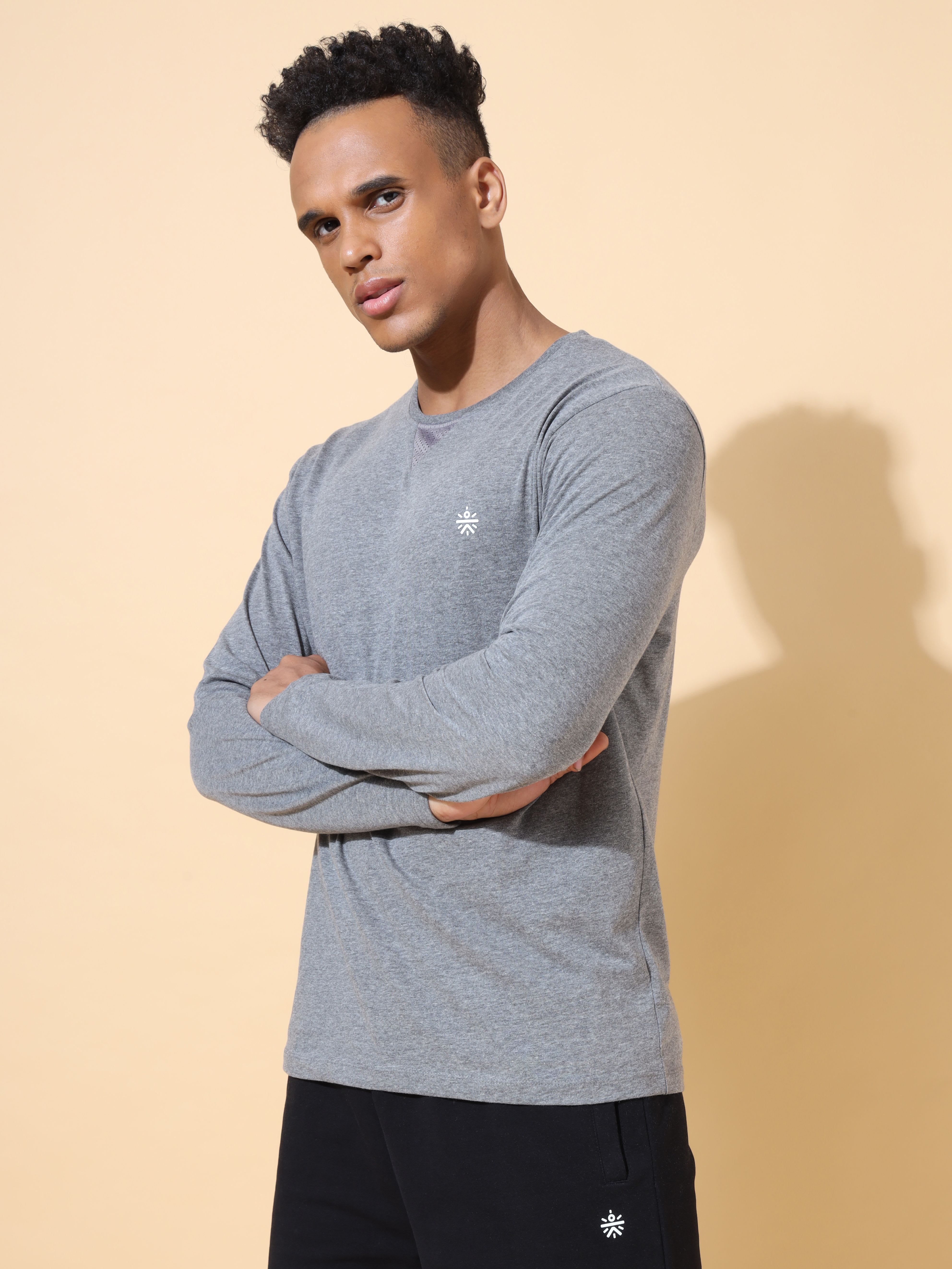 Melange Comfort T-shirt with Mesh Insert