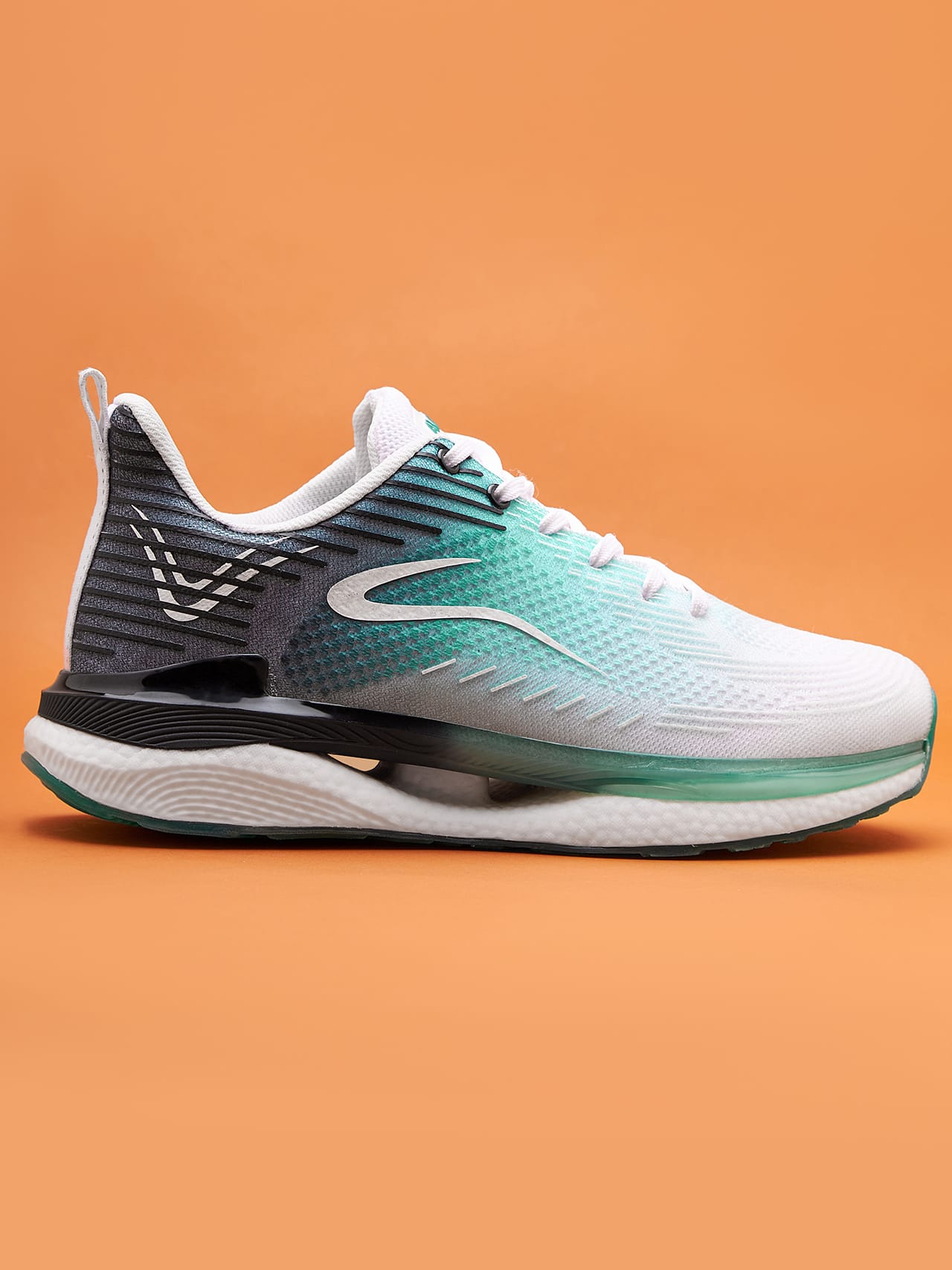 Mens - Shoes - White-Grey-Green - UK 8