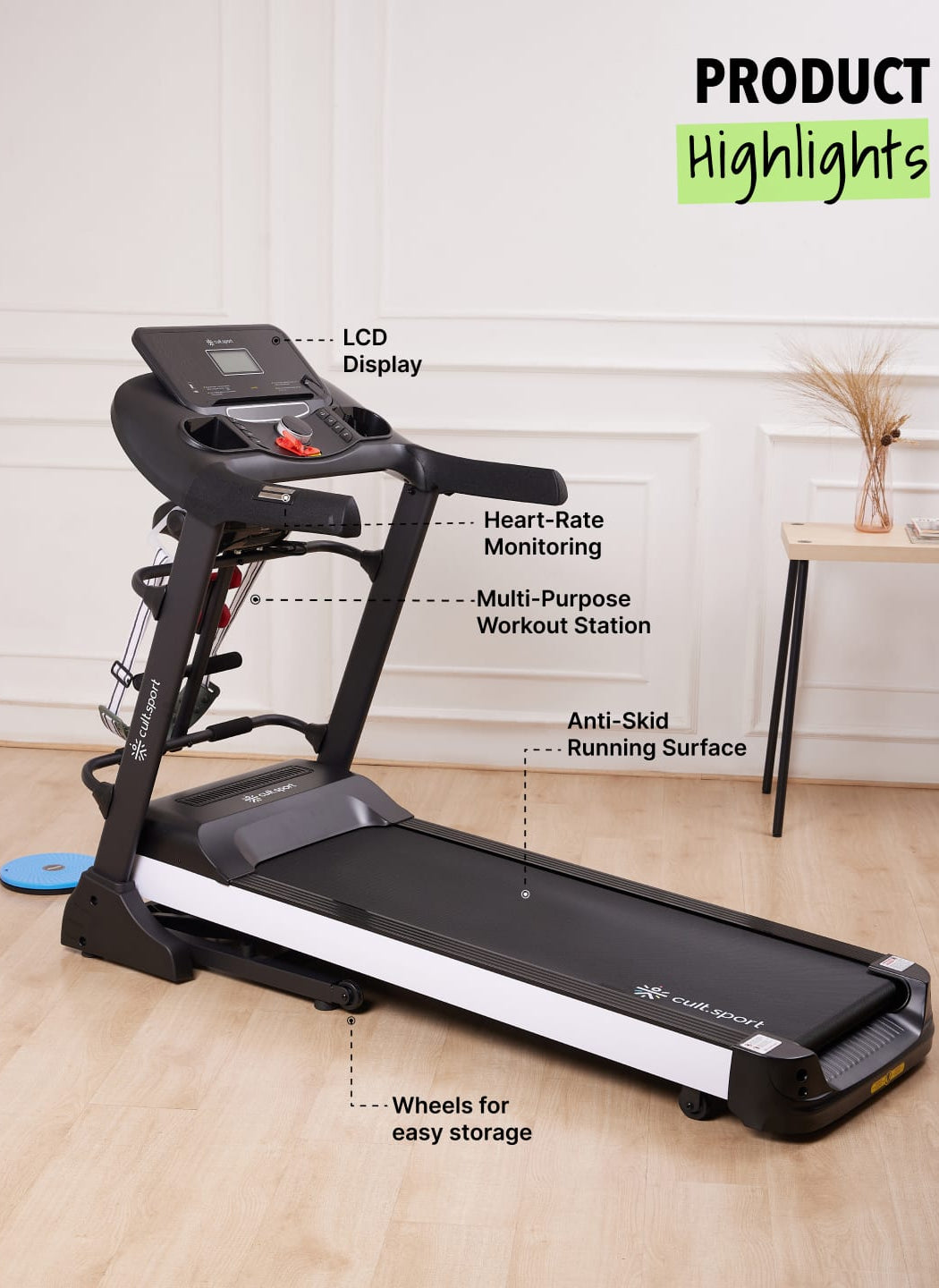 Smartrun Canoas 5.5 HP Peak Treadmill | 15-level Auto-Incline & Massager | Max Weight-130kg | Max Speed-16kmph (with 6 Months Extended Warranty)