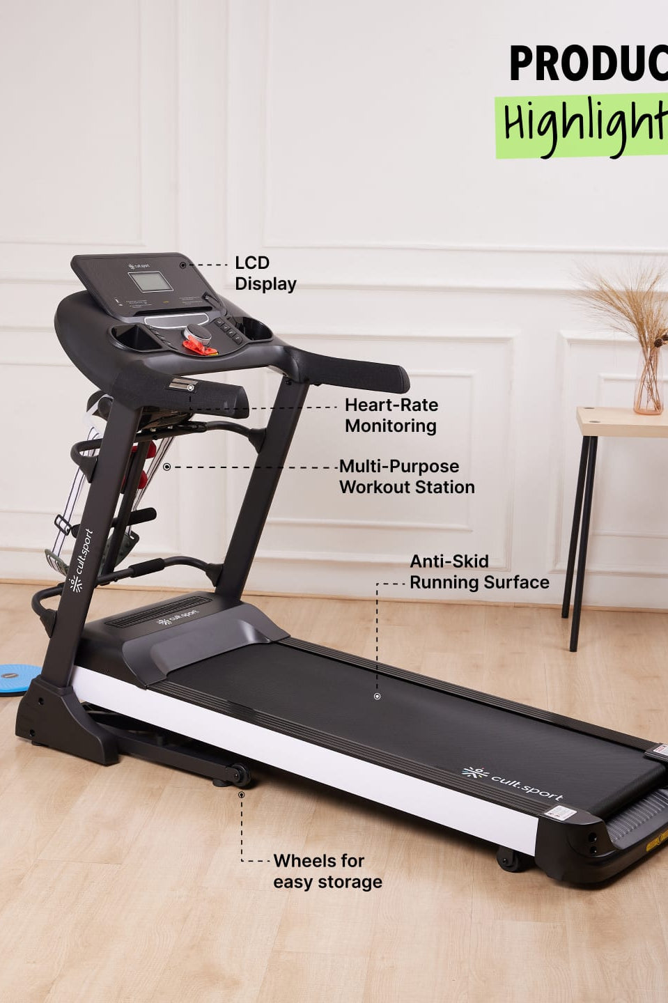 Smartrun Canoas 5.5 HP Peak Treadmill | 15-level Auto-Incline & Massager | Max Weight-130kg | Max Speed-16kmph (with 6 Months Extended Warranty)