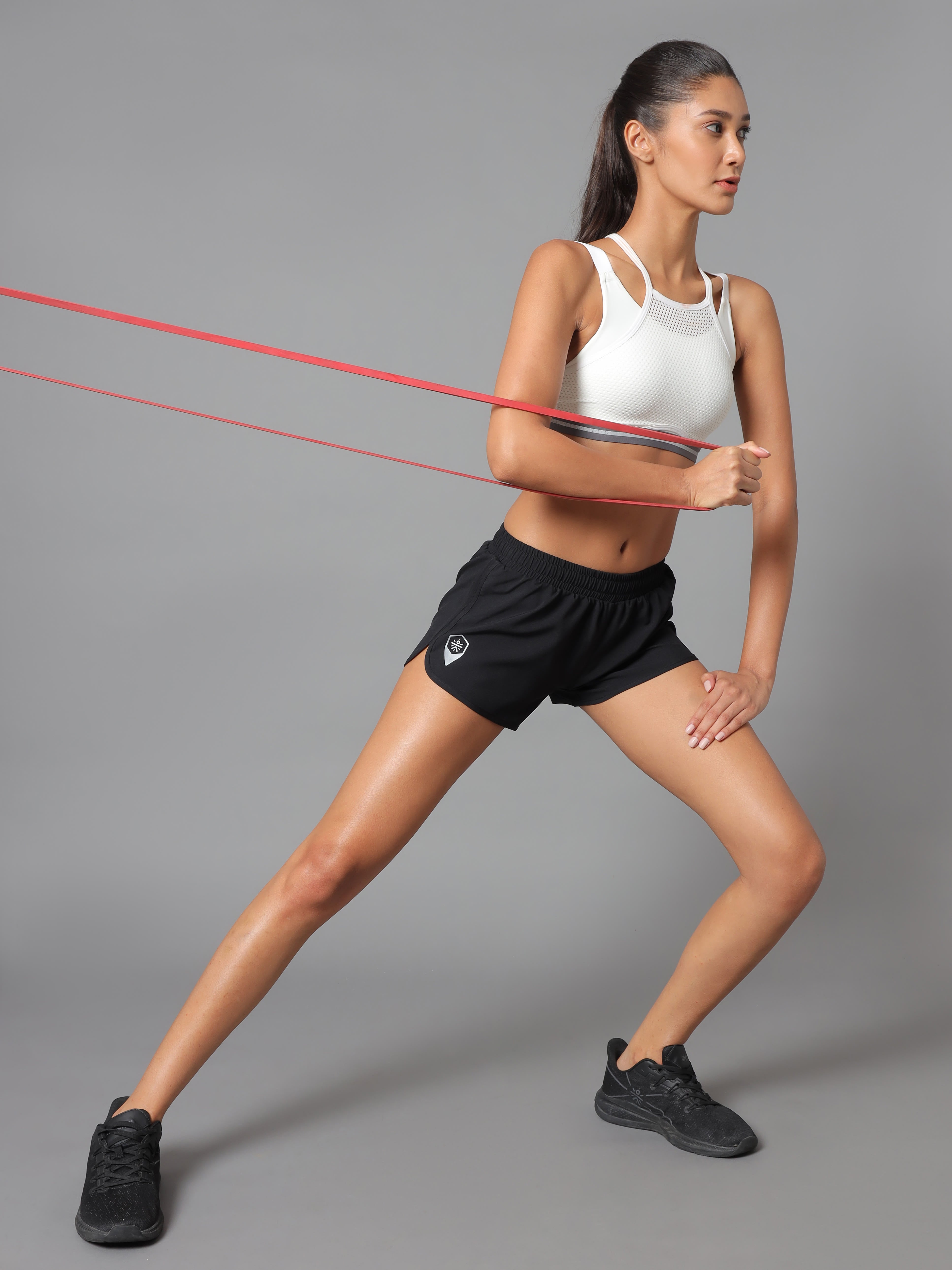 Women's Black Solid Workout Shorts