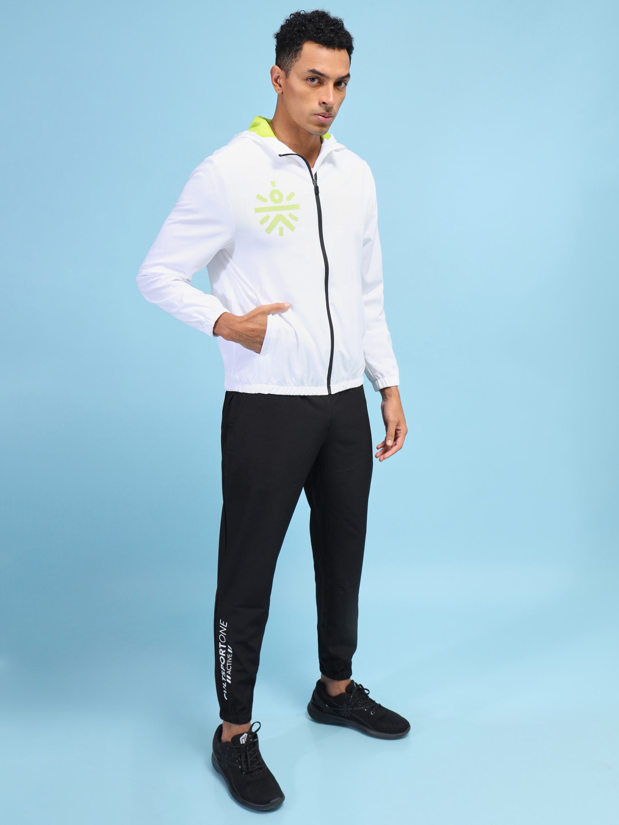 Active Hoodie Zip Through Jacket with Print