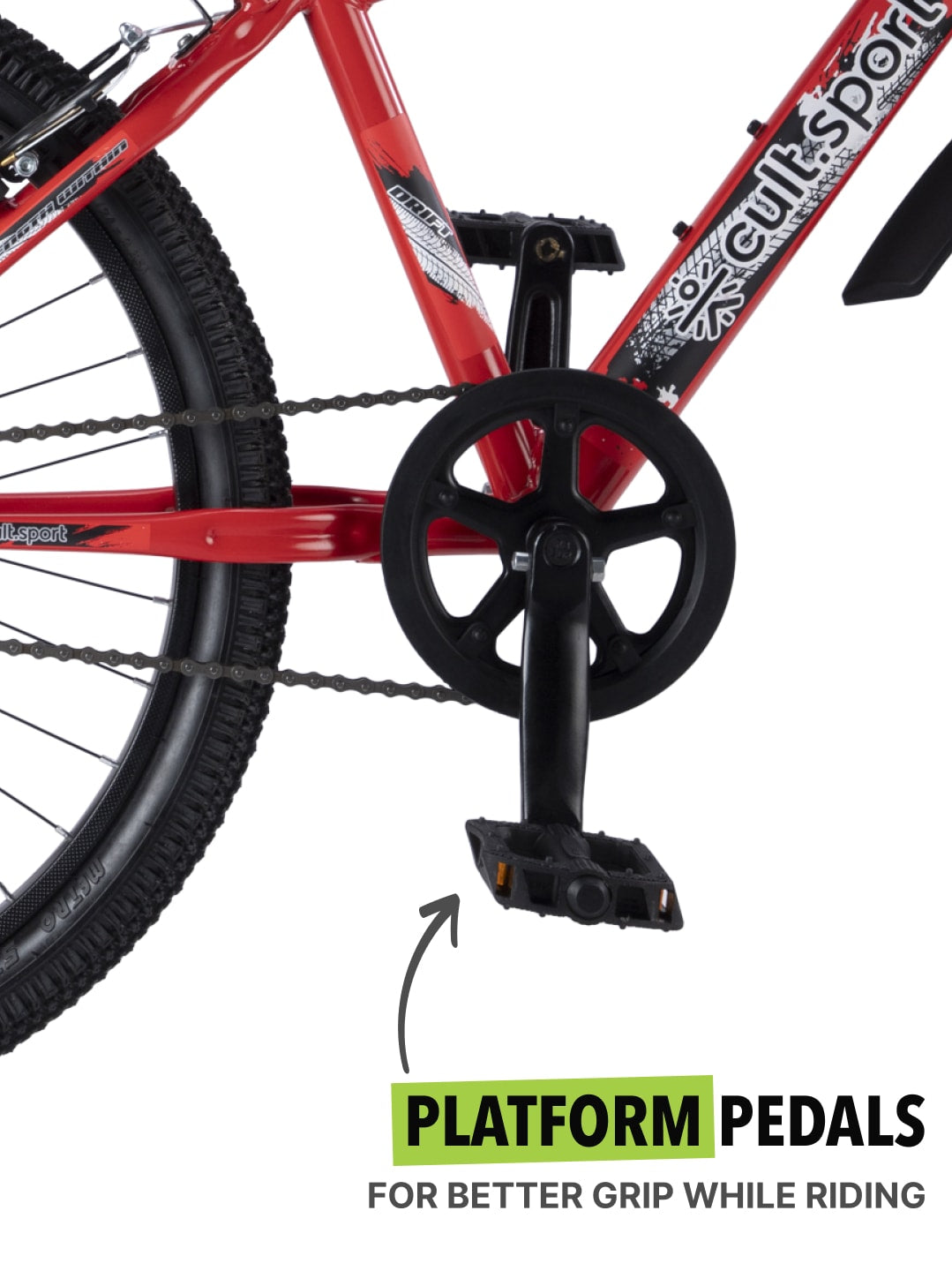 ROKKIBC24Red Steel Single Speed 24 inch Mountain Cycle with Single Wall Rim and Rigid Fork