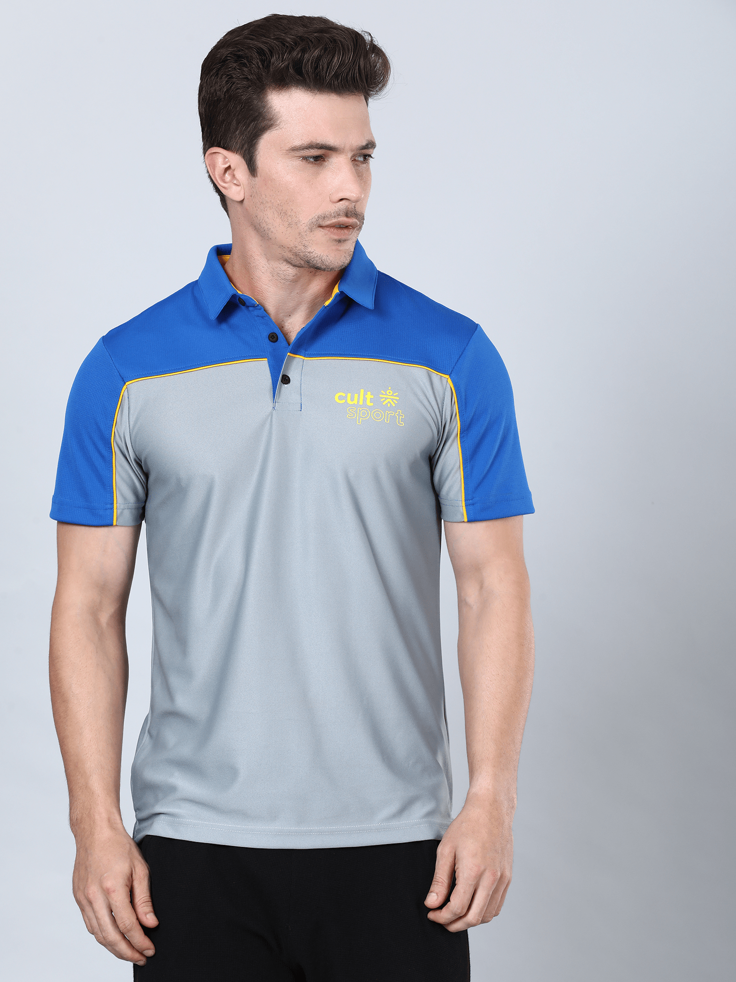 Signature Bi-tone Grey Gym Polo