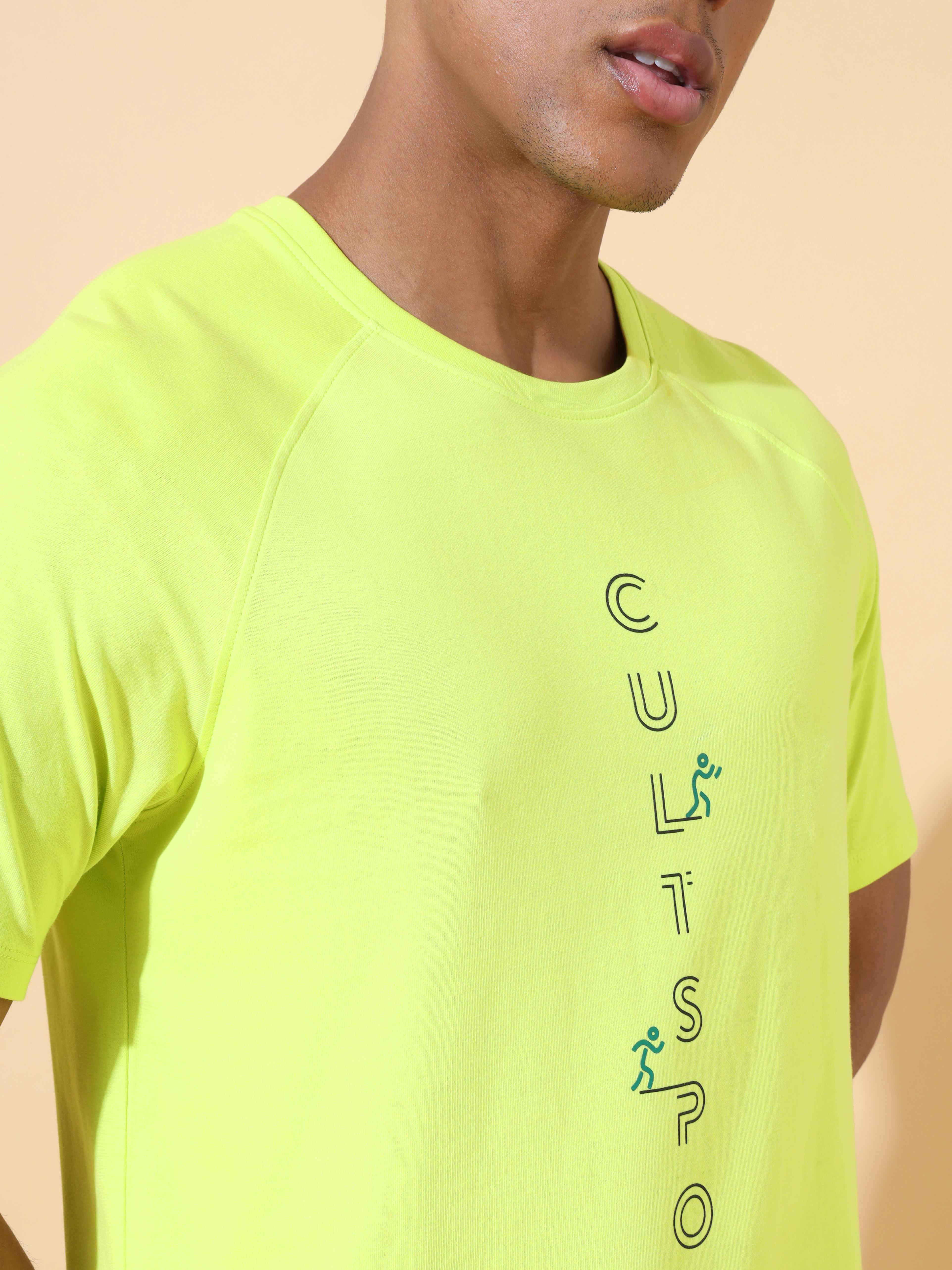 Raglan Sleeve Neon T-shirt with Graphic