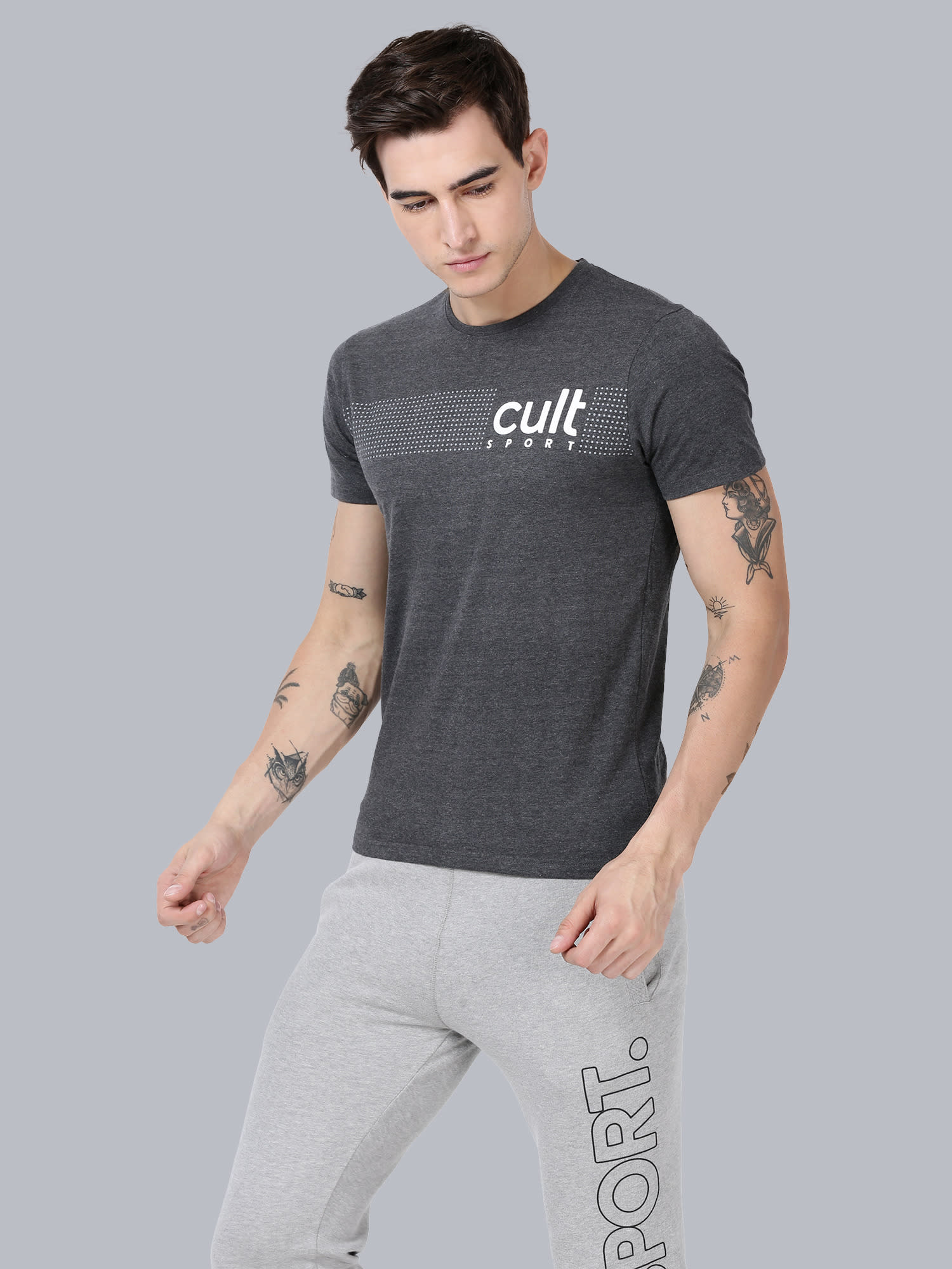 Signature Grey Casual T-shirt