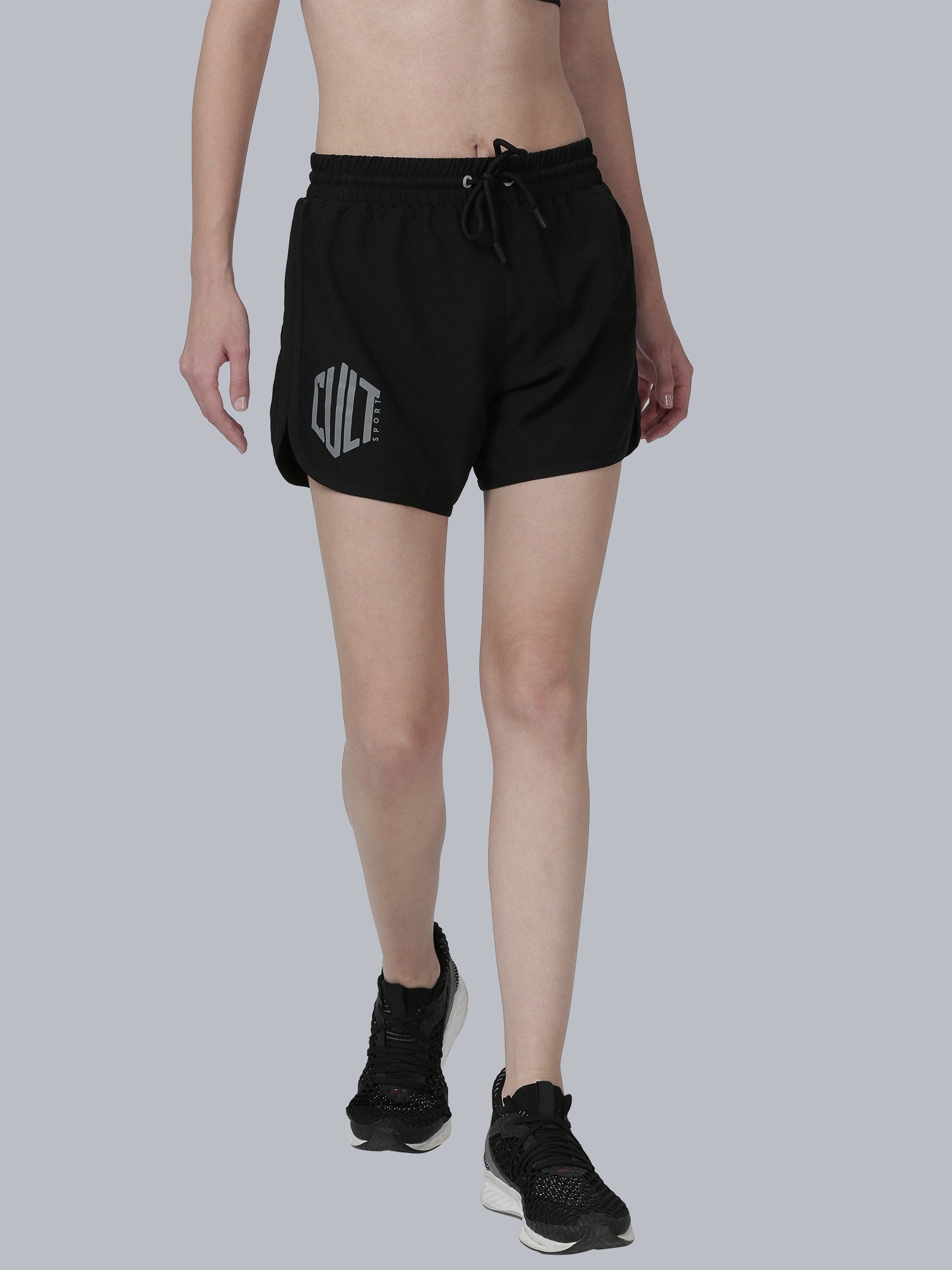 Women's Blakout Finish Black Running Shorts