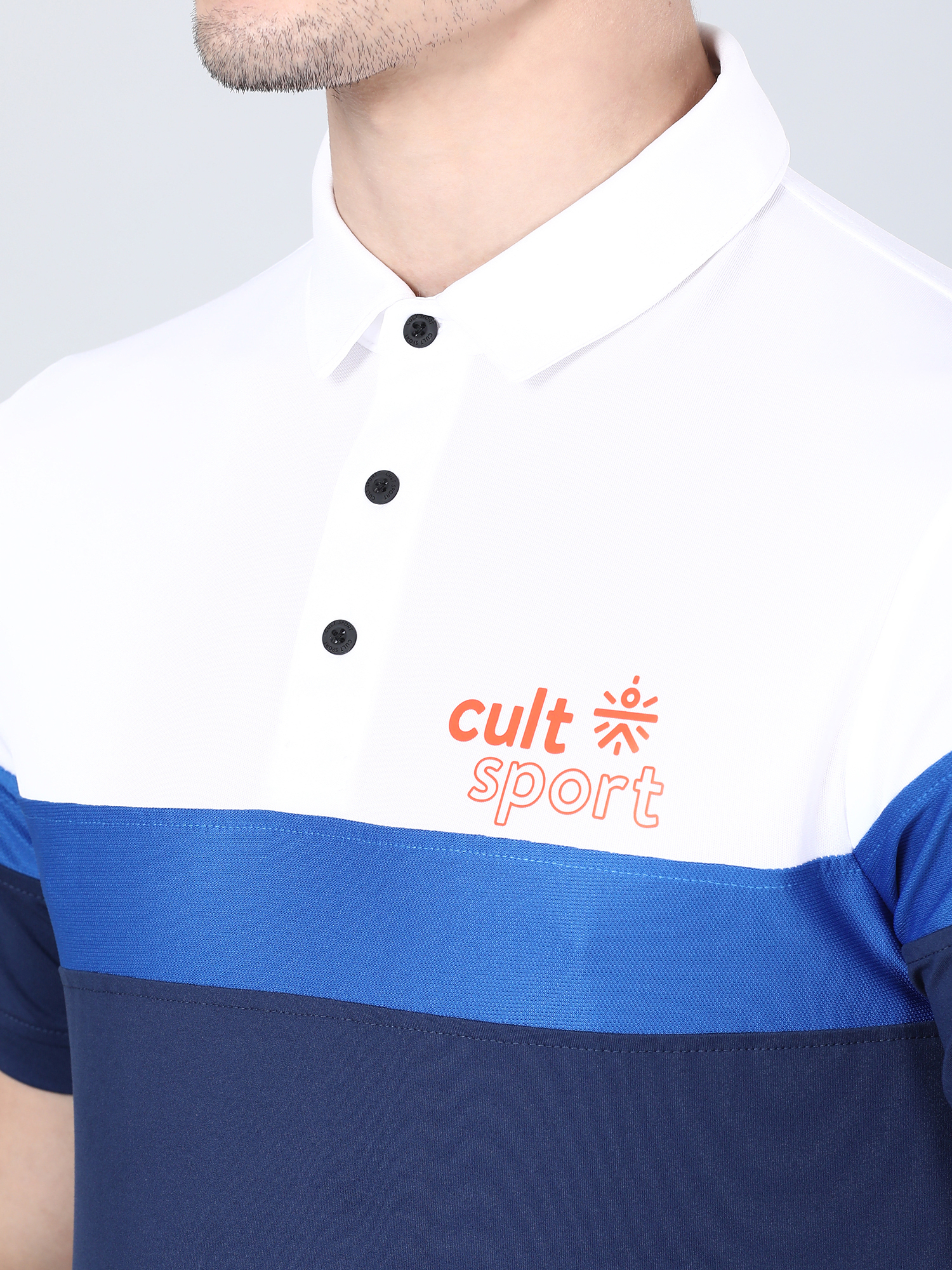 Signature Tri-tone Blue Gym Polo