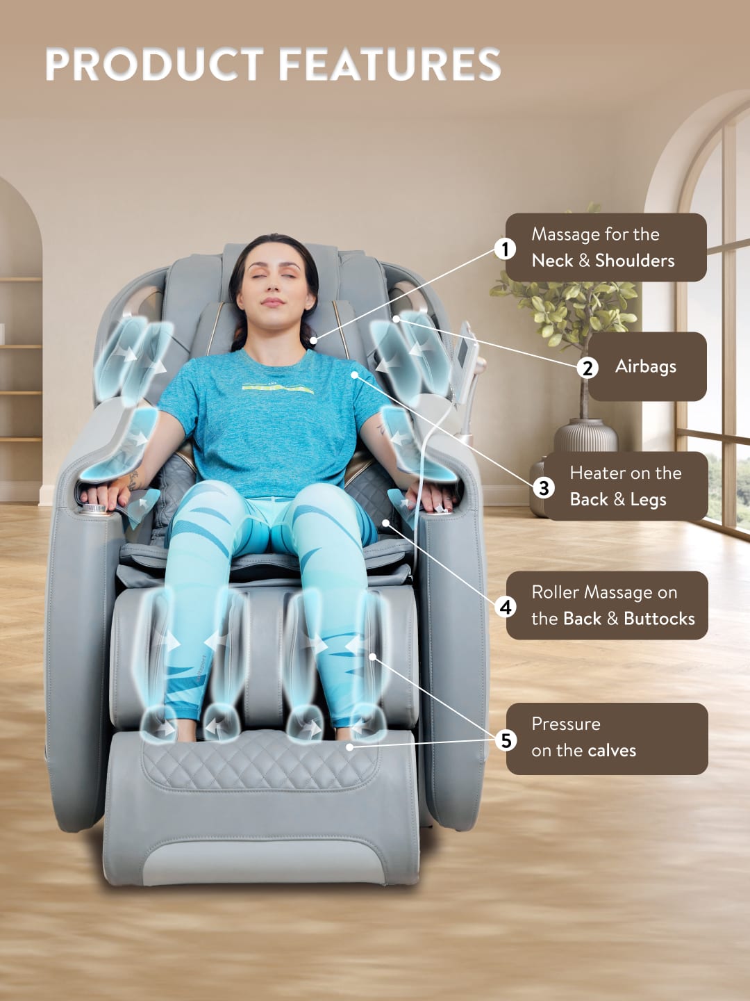 Cult LUXE Massage Chair | Zero Gravity with AI Voice & Bluetooth | 3D Experience | Smart Dial & 18 Preset Programs | Smart Touch Screen